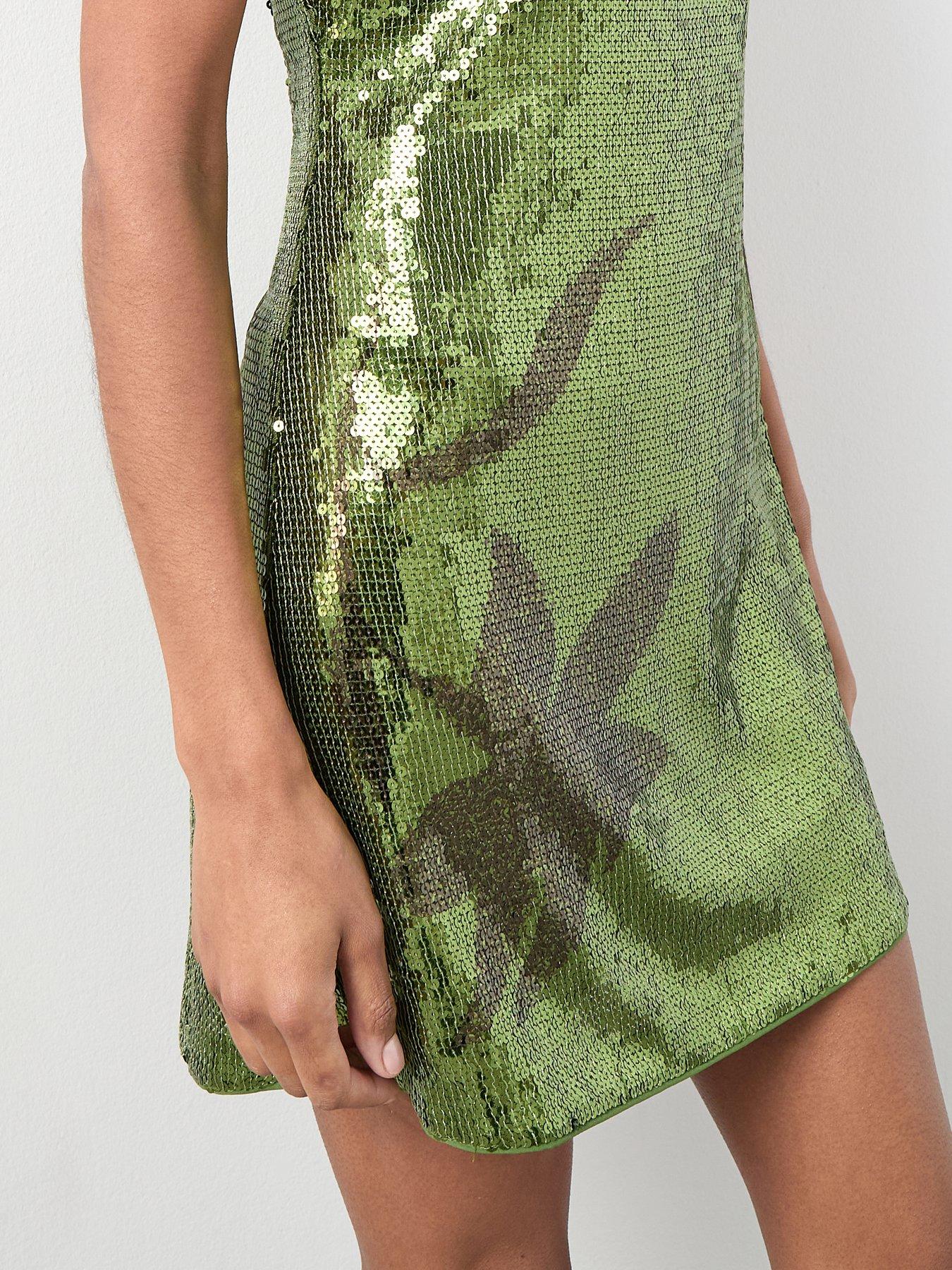 the-very-collection-sequin-flower-mini-shift-dress-greendetail