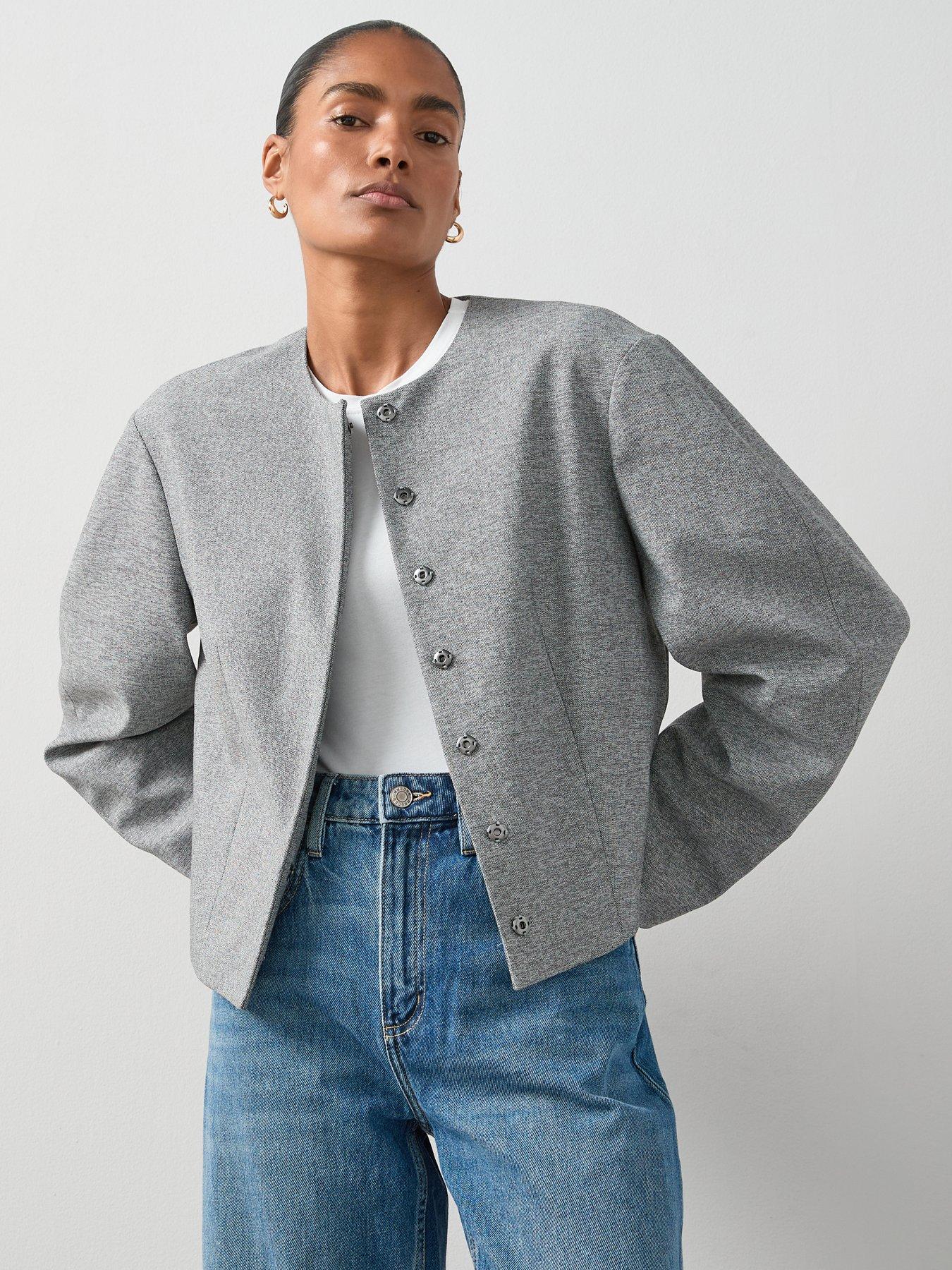 V by Very Round Neck Jackets - Grey