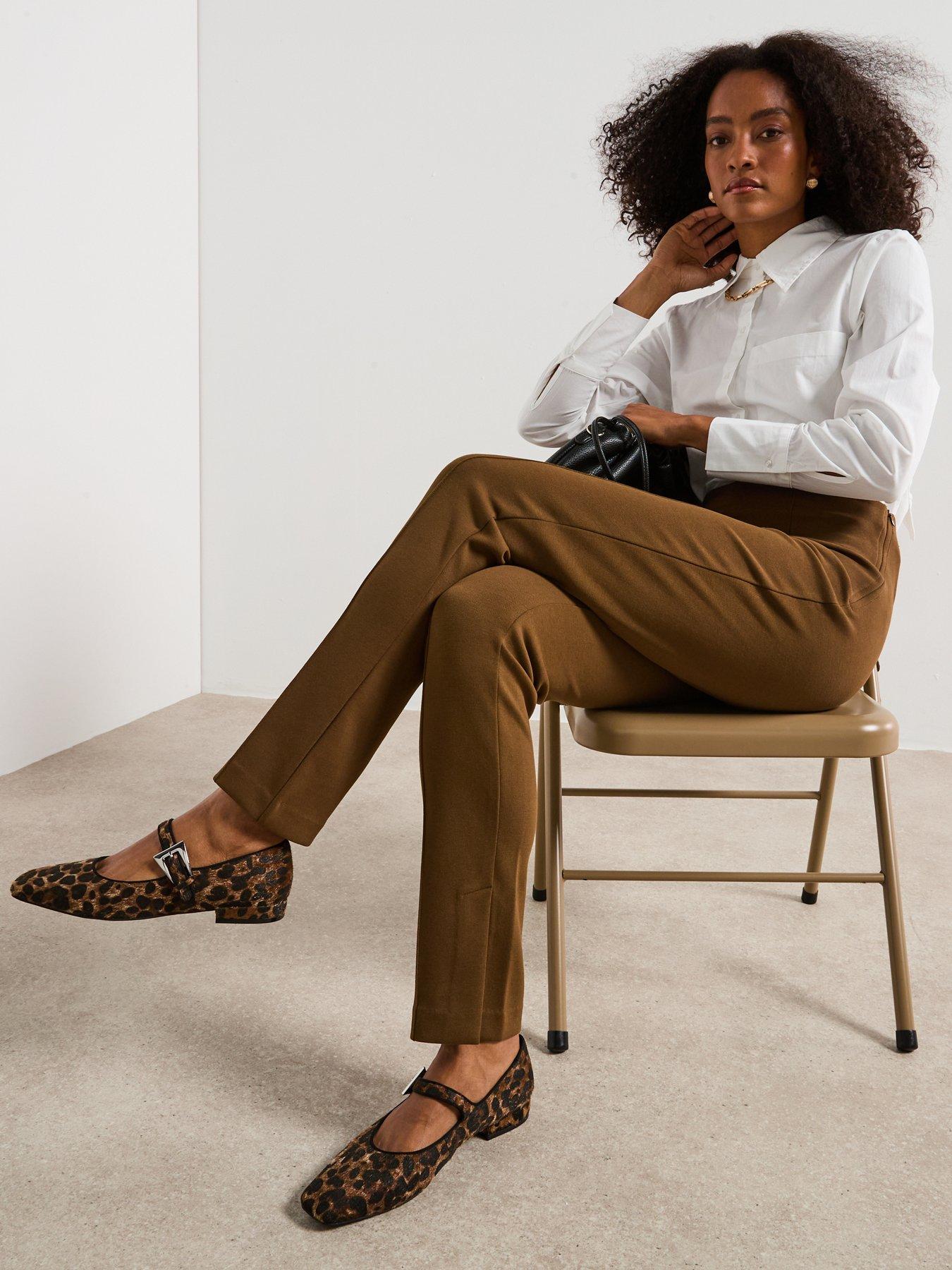 Image 6 of 6 of V by Very Split Slim Flare - Brown