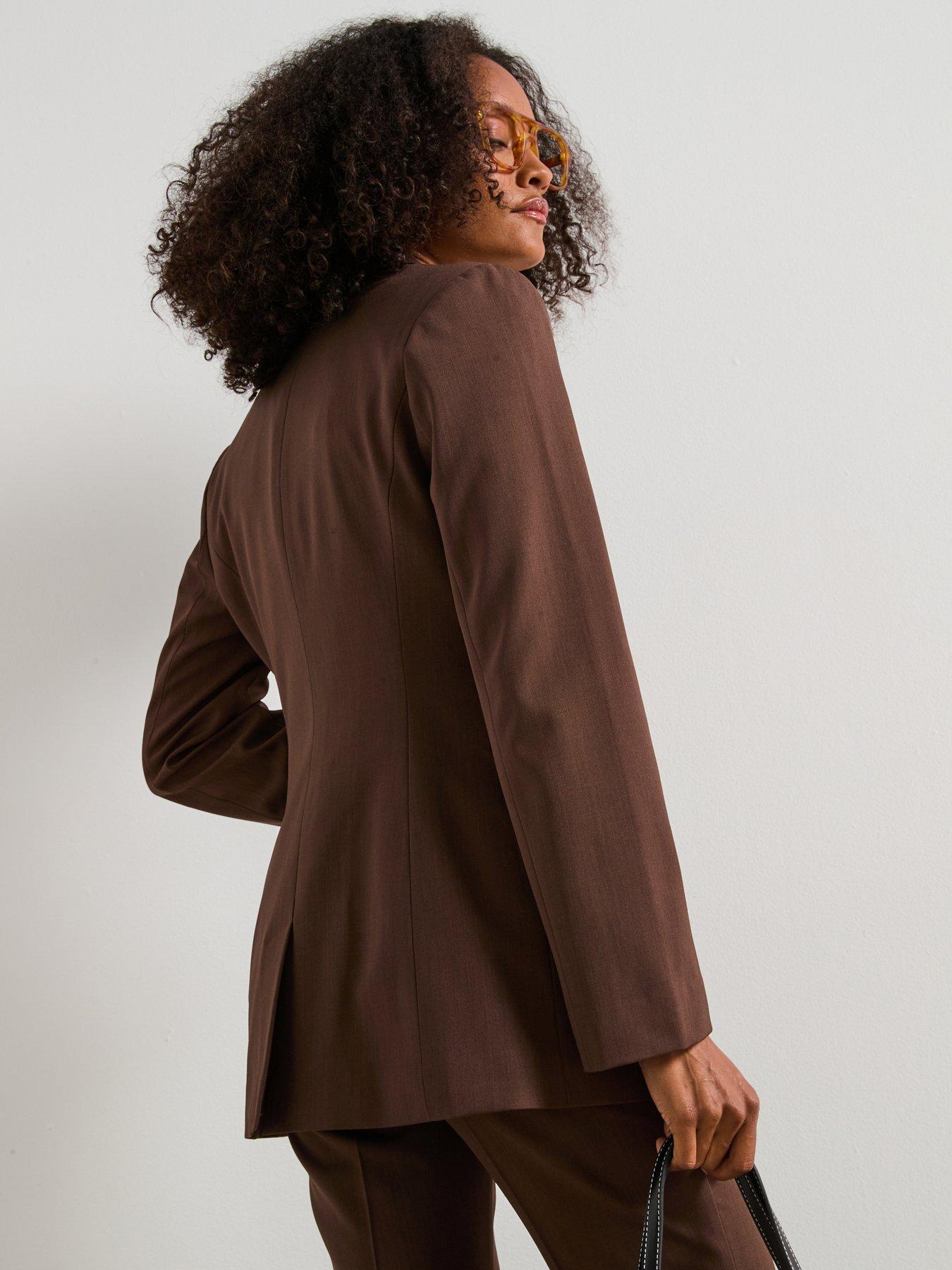 v-by-very-sculpted-blazer-brownstillFront
