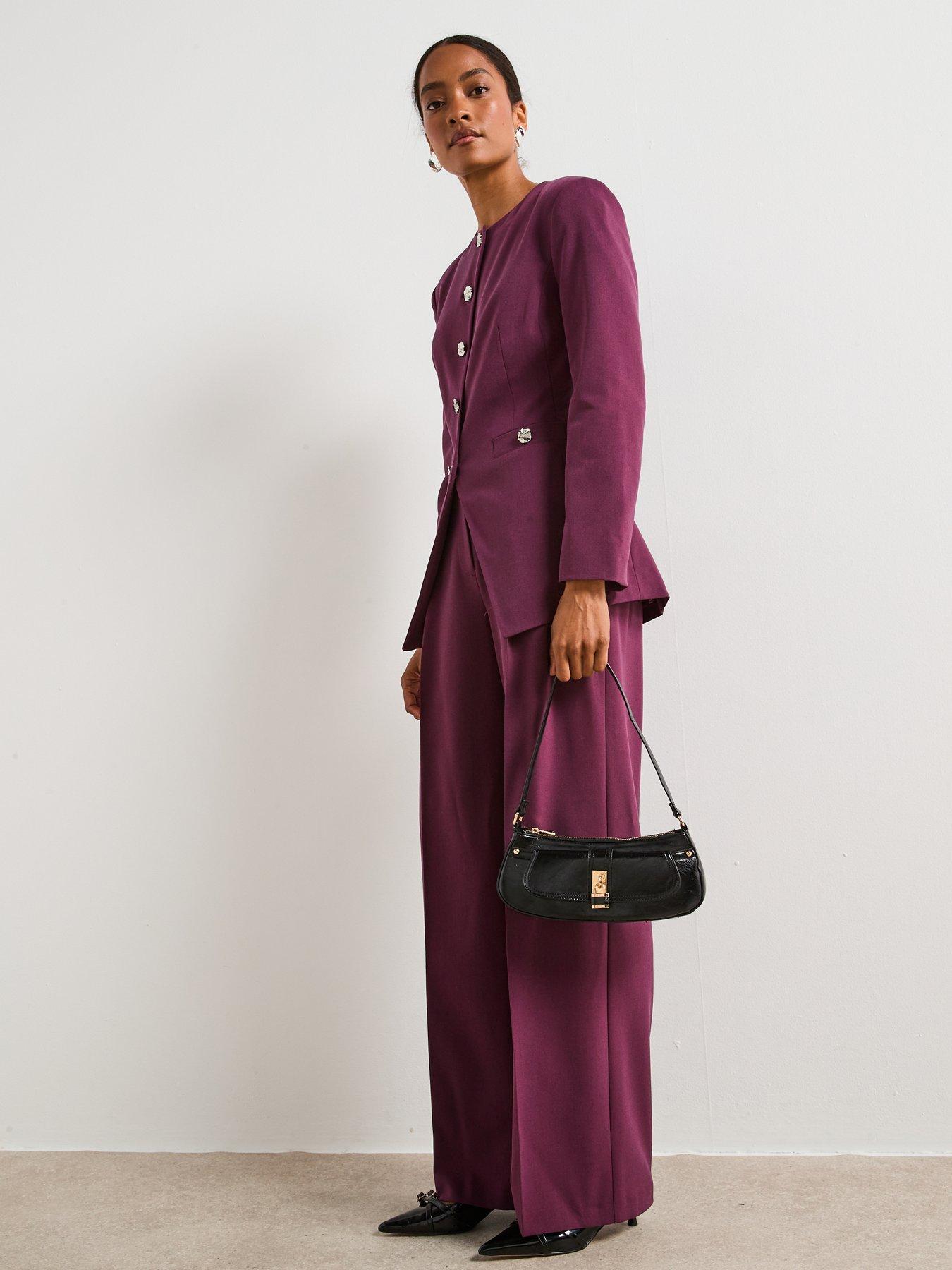 Image 3 of 6 of V by Very Wide Leg Trouser - Purple