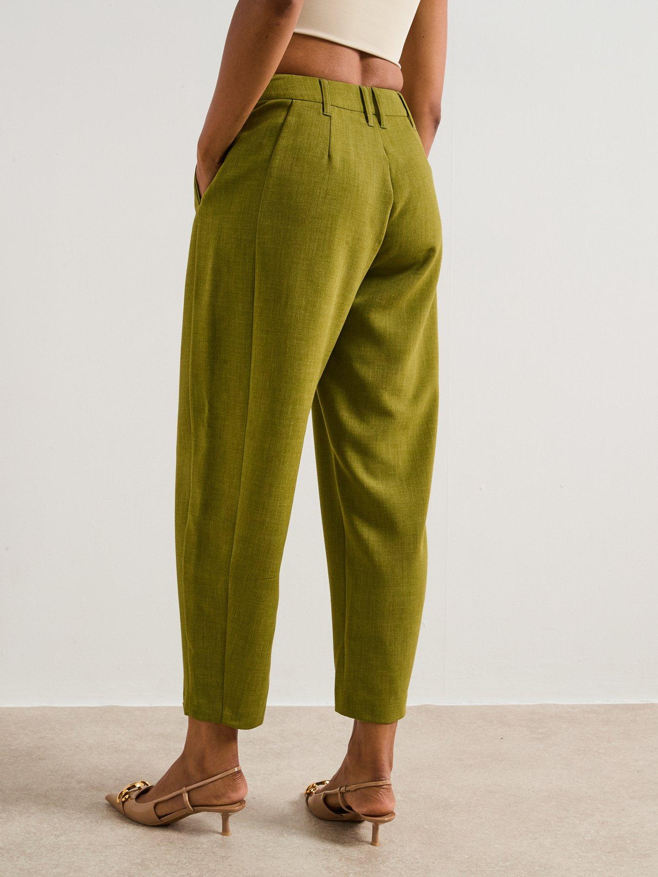 v-by-very-barrel-leg-trouser-greenstillFront