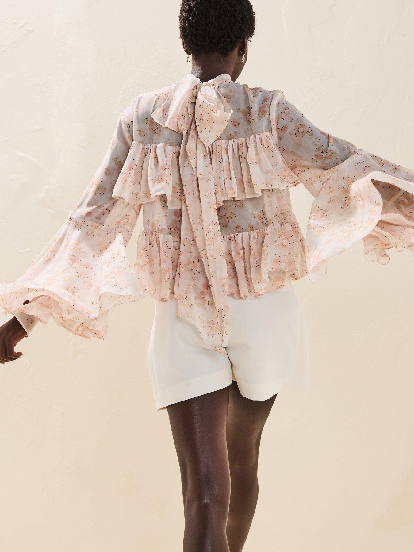 Image of V by Very Floral Frill Blouse - Print