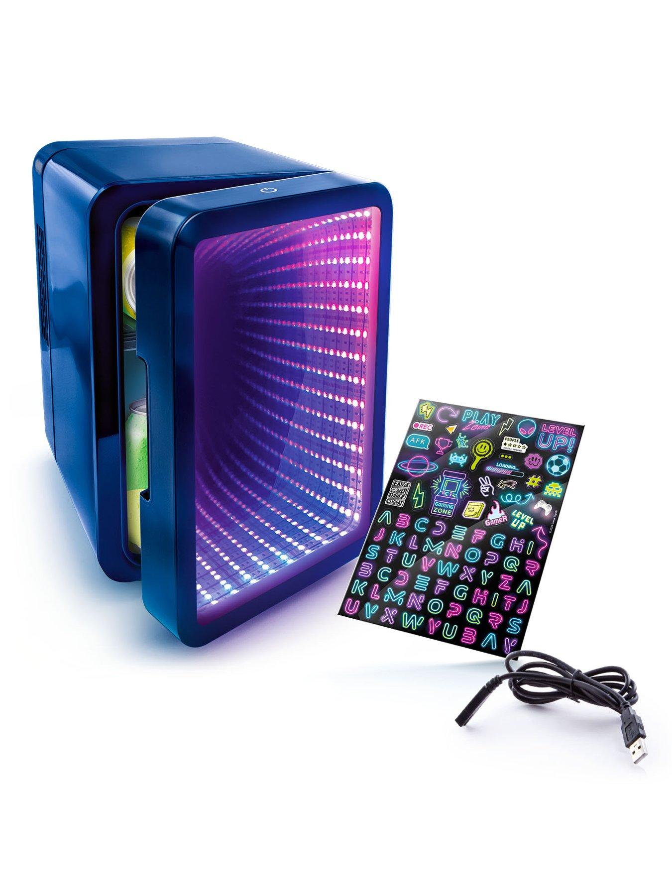 so-chill-so-chill-mini-fridge-infinity-chills-6-regular-cans-mirror-effect-lednbspdoor-dark-bluedetail