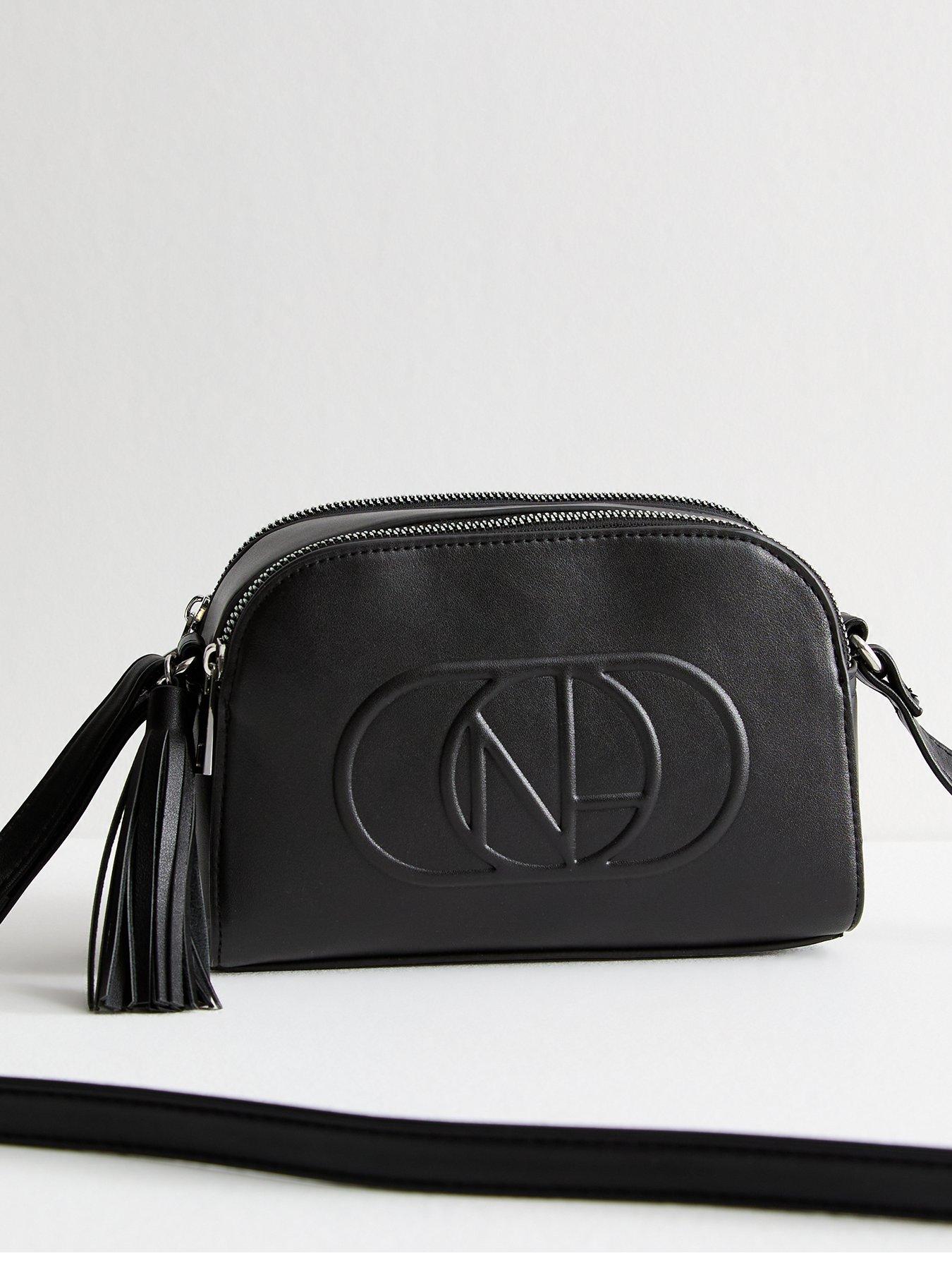 new-look-black-faux-leather-logo-embossed-crossbody-bag