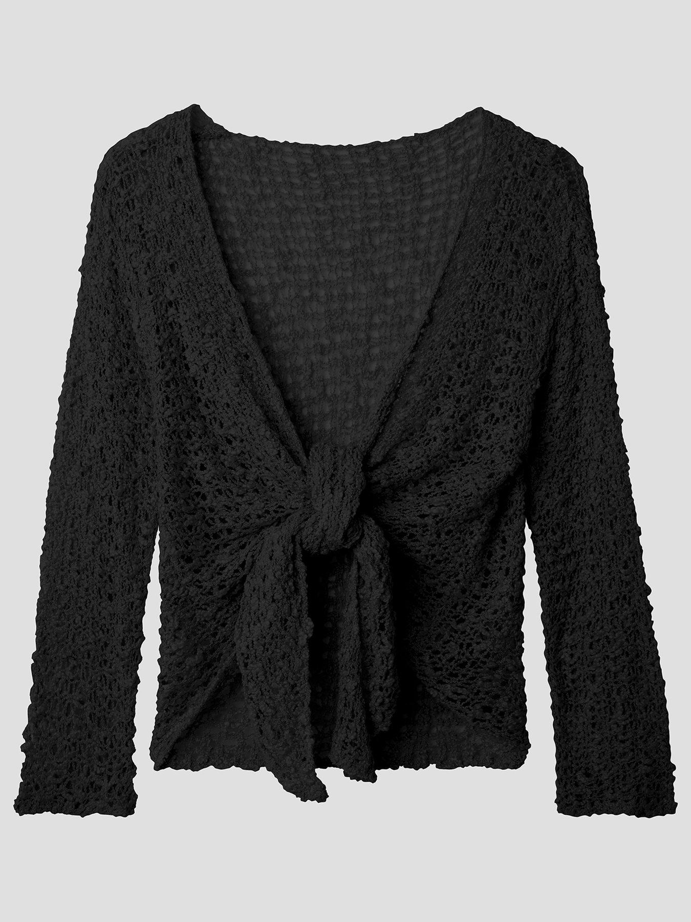 joe-browns-fresh-and-fancy-popcorn-cardigan-black