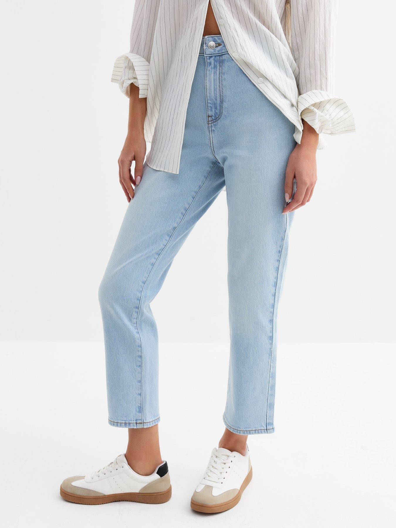 Image 1 of 6 of New Look Hannah Straight Leg Jeans - Blue