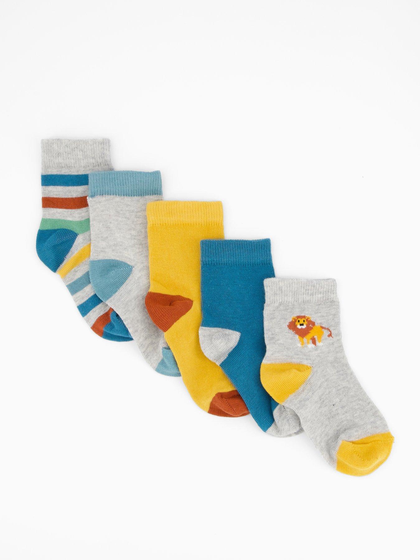undefined Boys Safari 5 Pack Socks - Multi