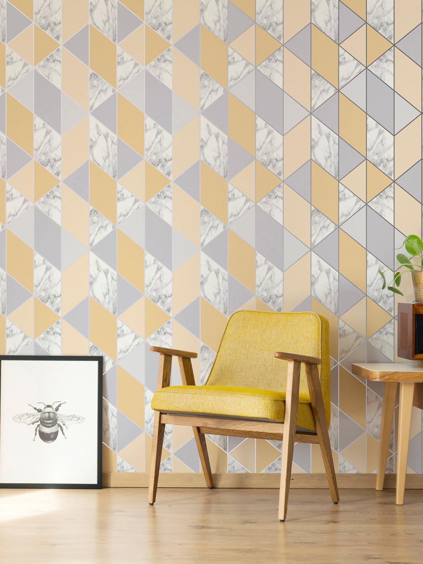 undefined Marble Geo - Yellow Wallpaper