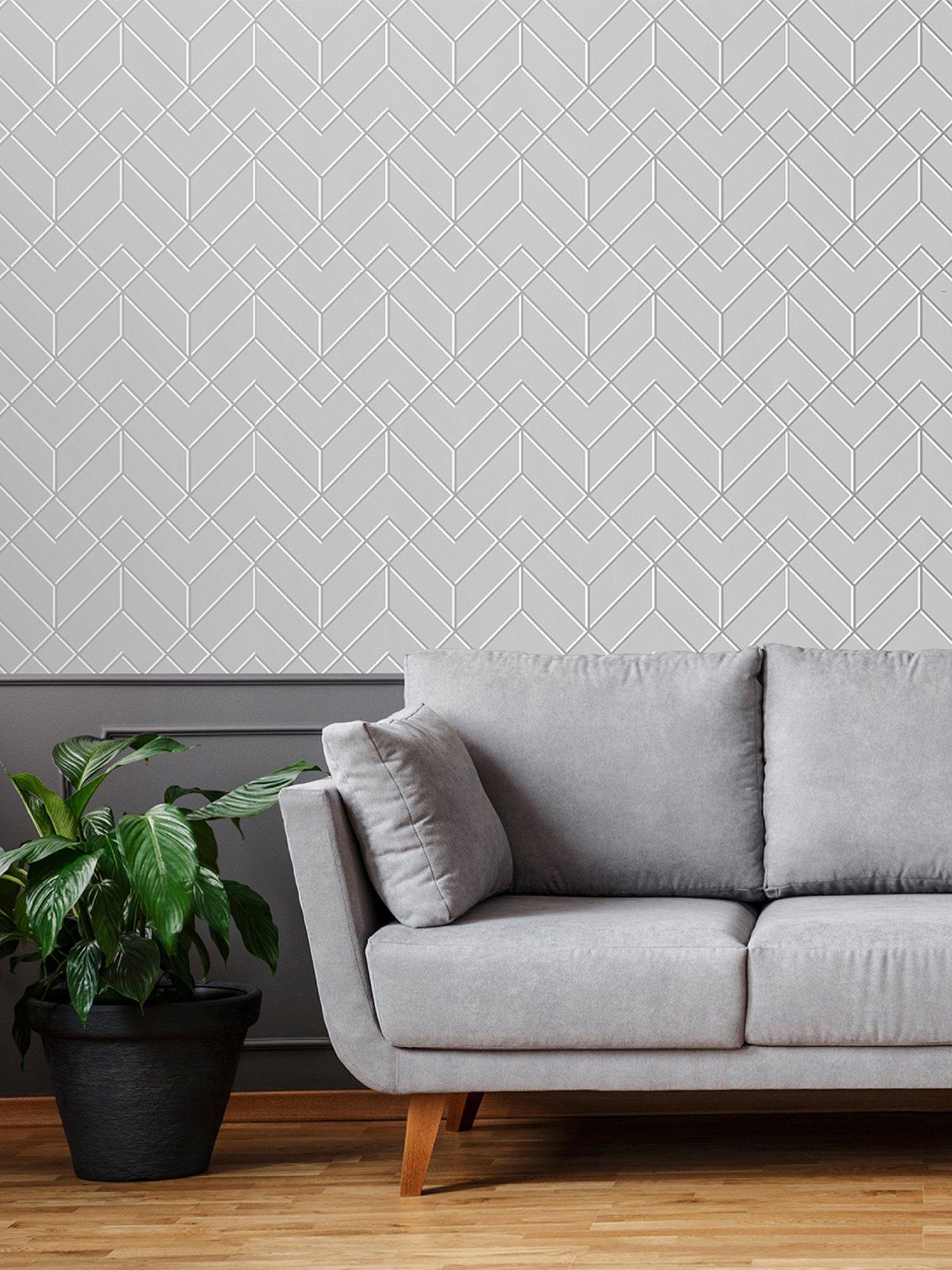 superfresco-easy-losanges-filaires-gris-et-silver-wallpaper