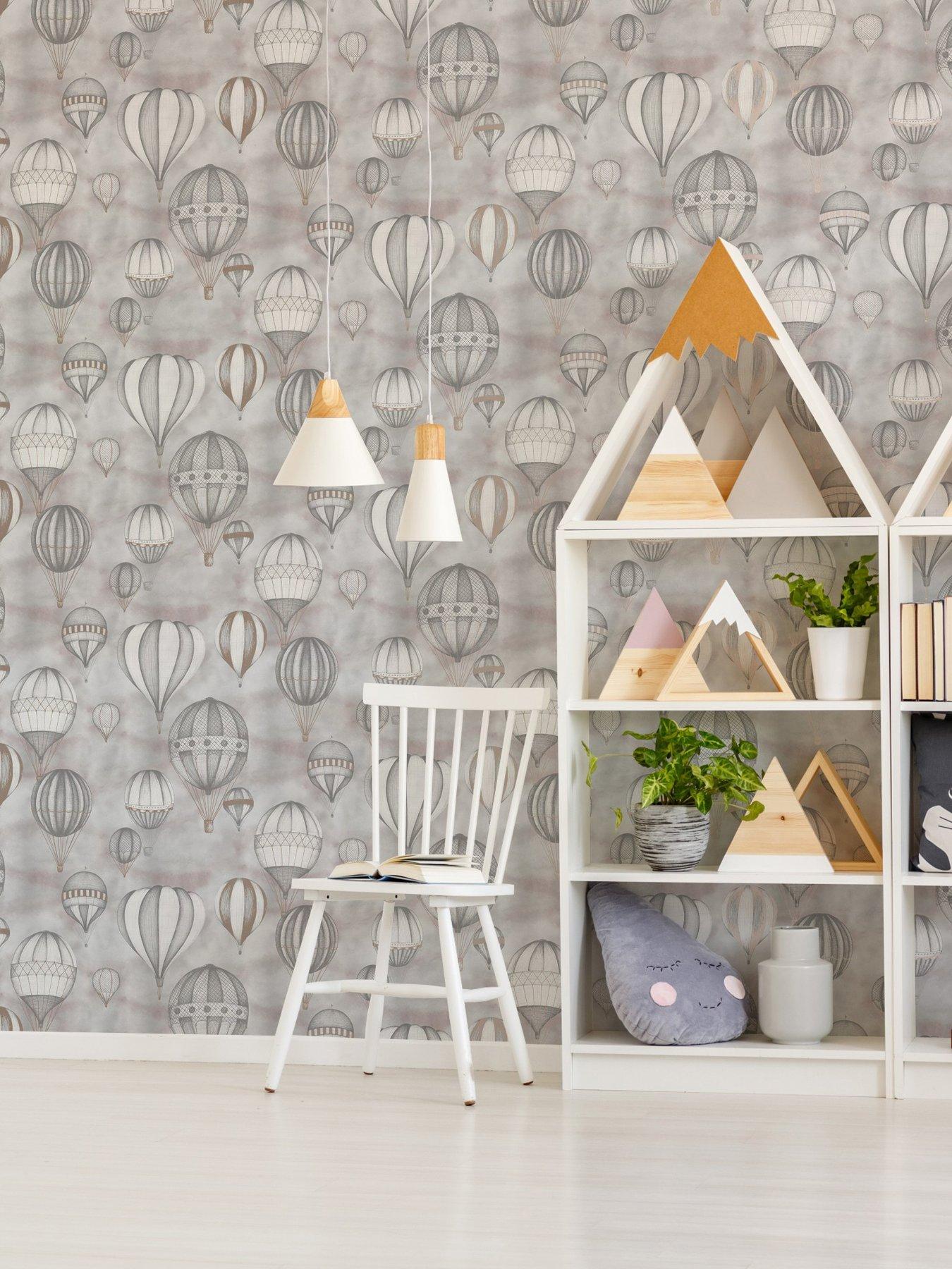 undefined Balloon Fiesta - Grey / Rose Gold Wallpaper