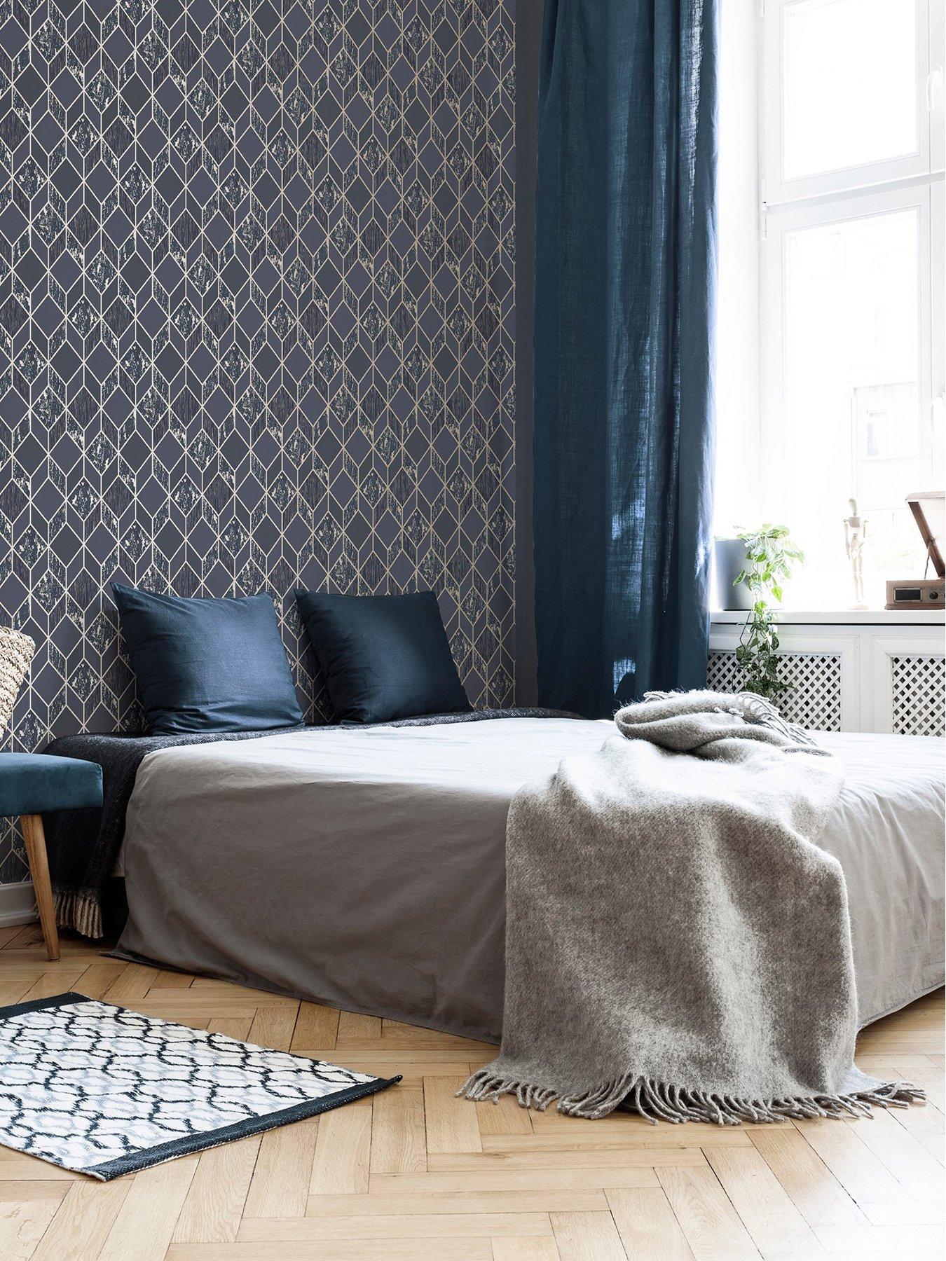 undefined Vittorio Geo - Grey / Rose Gold Wallpaper