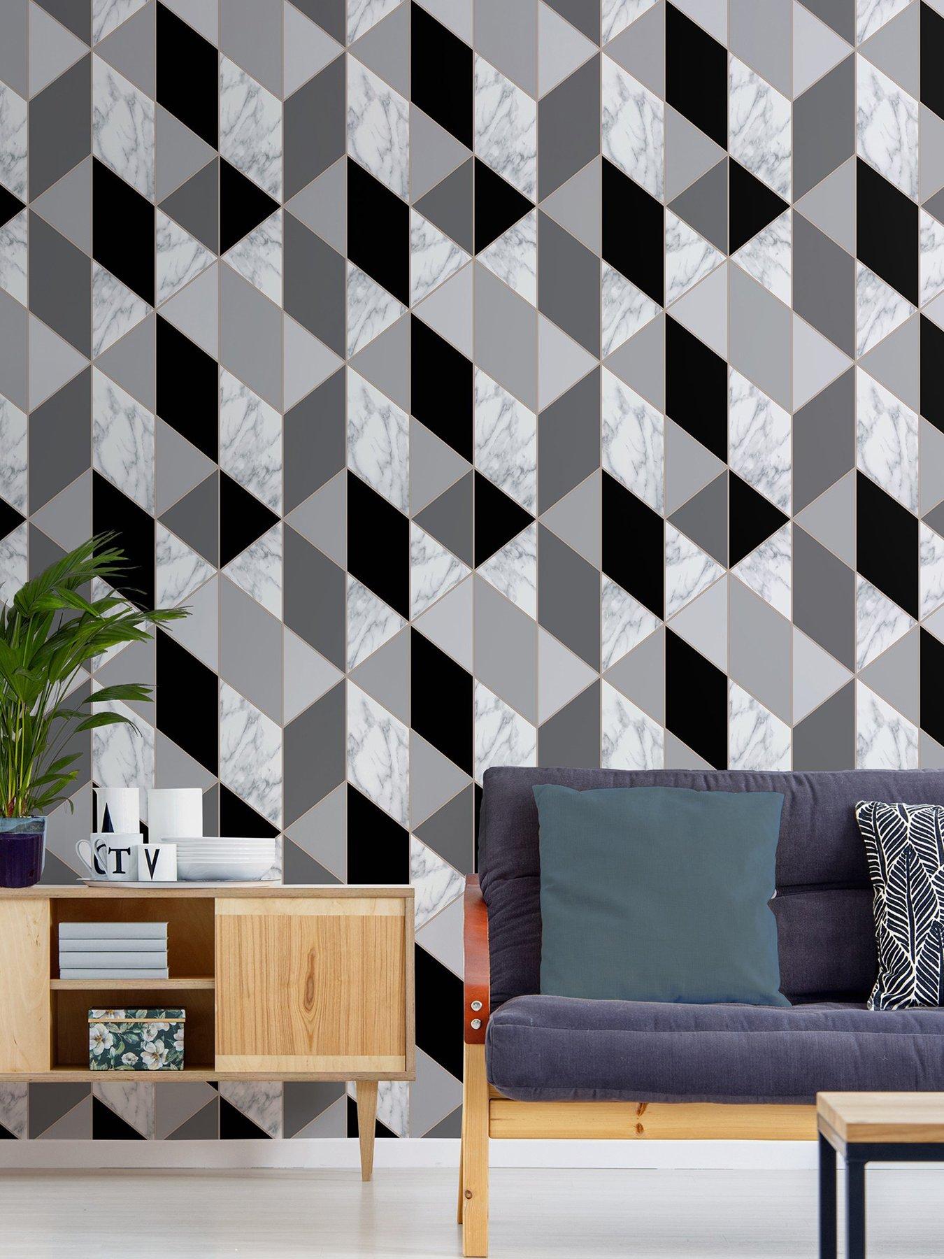 undefined Marble Geo - Charcoal Wallpaper