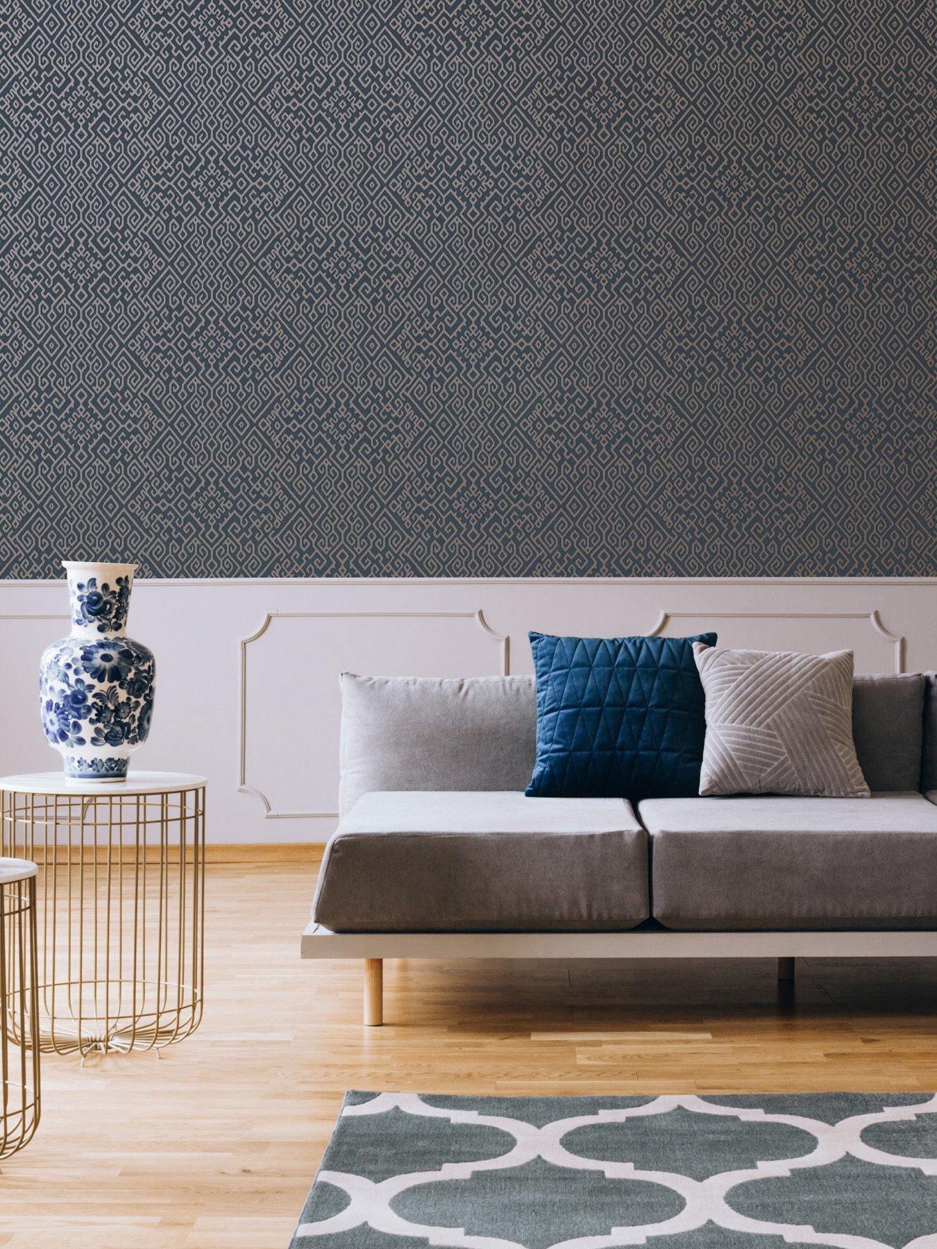 undefined Bazaar - Navy Wallpaper
