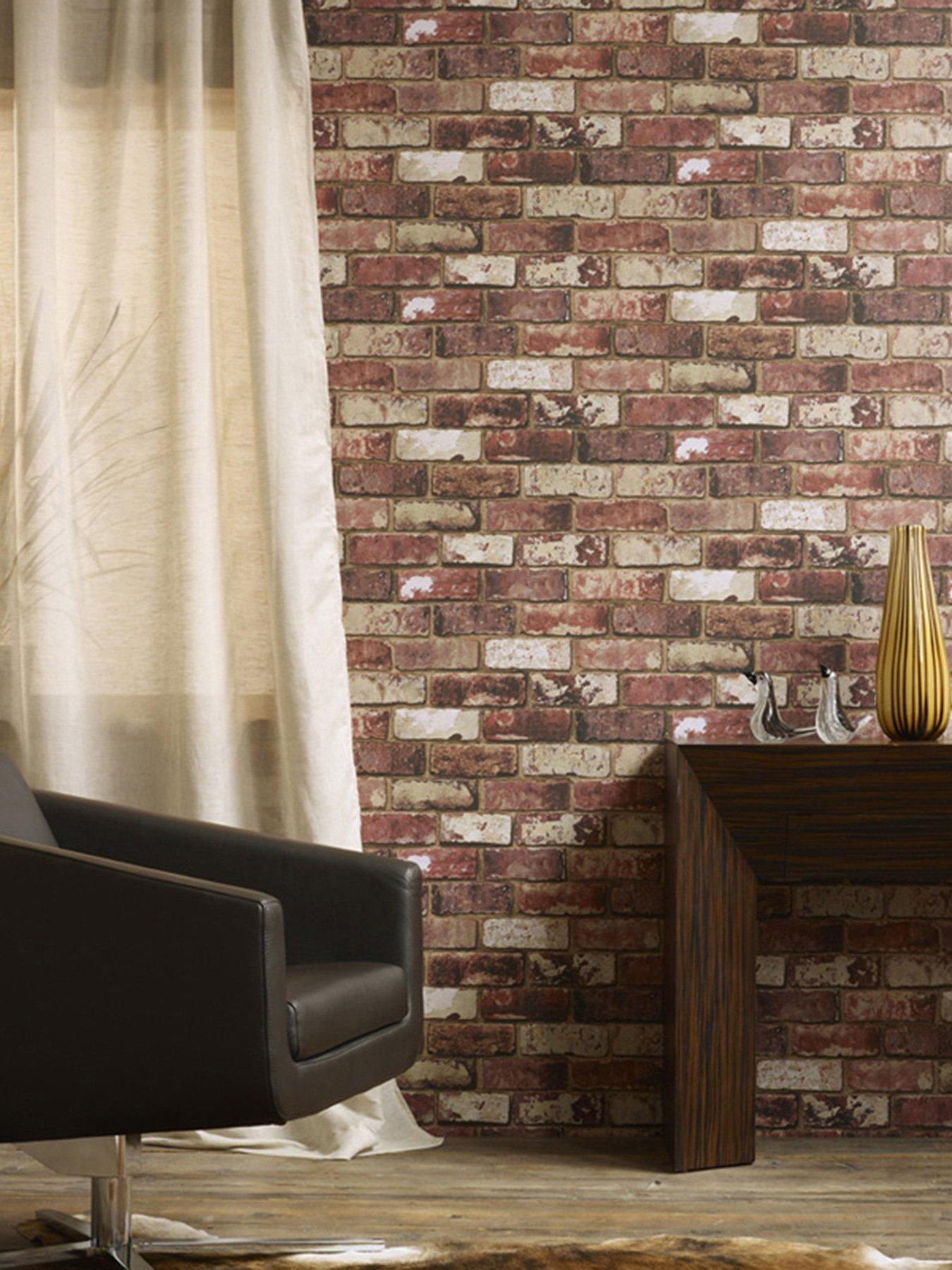 Image 1 of 3 of Fresco Fresco Brick Wall - Red Wallpaper