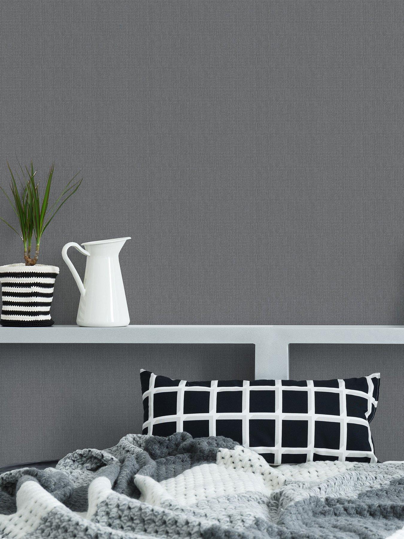 undefined Glamorous Tweed - Charcoal Wallpaper