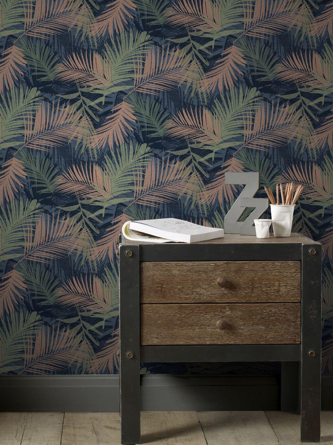 undefined Boutique Nwg Jungle Glam - Blue Green Wallpaper