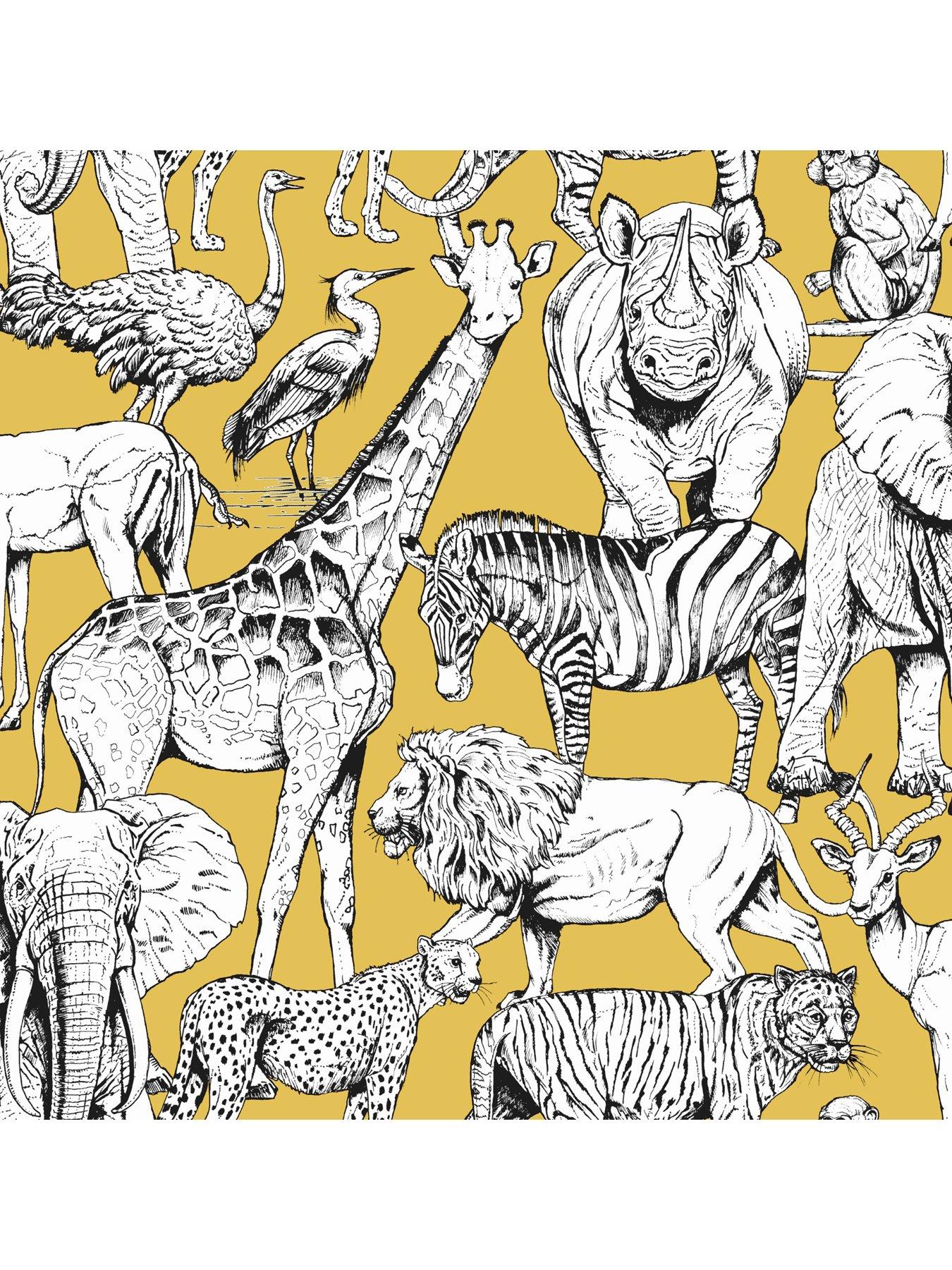 superfresco-easy-jungle-animals-jaune-wallpaperstillFront