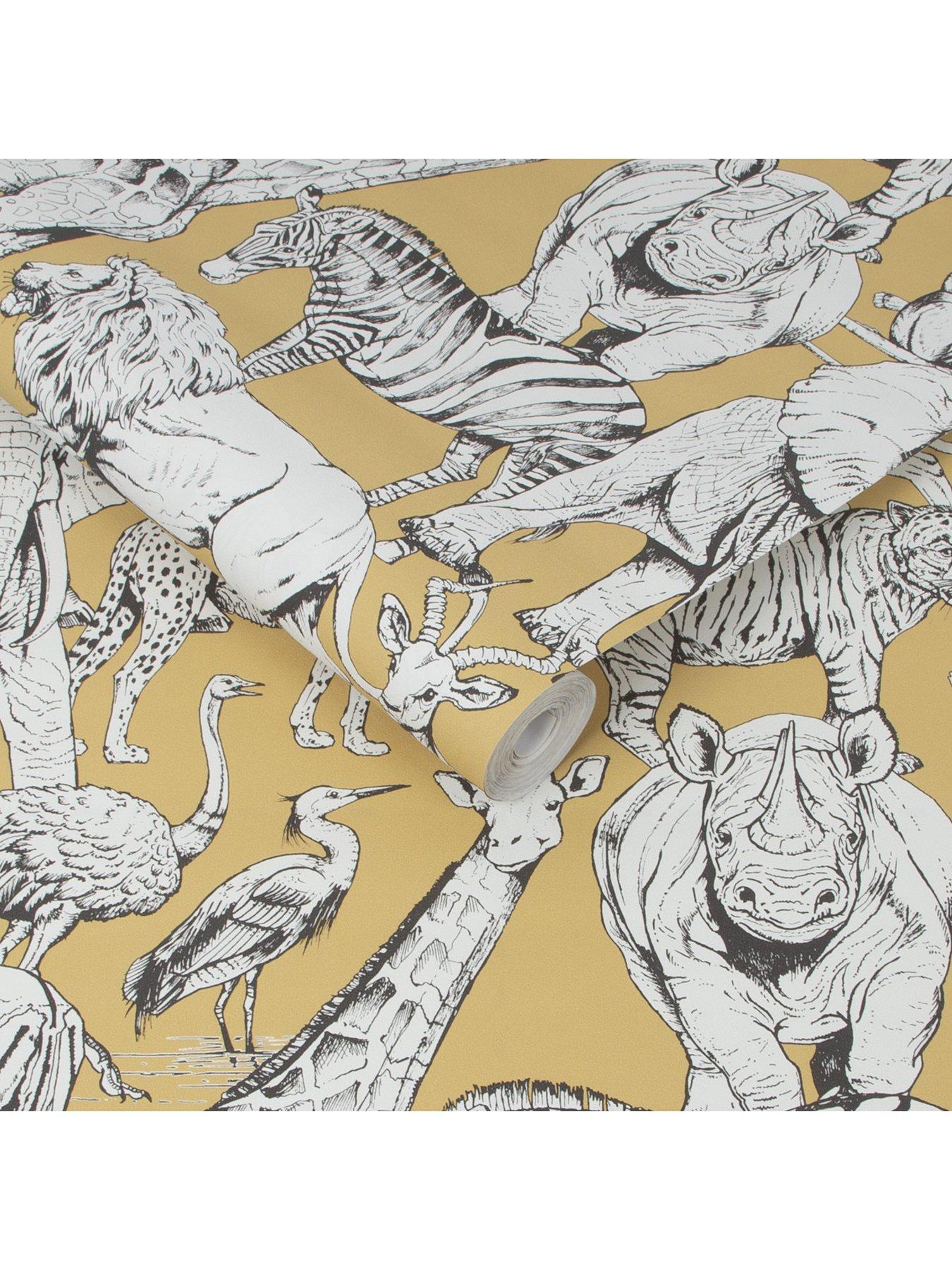 superfresco-easy-jungle-animals-jaune-wallpaperback