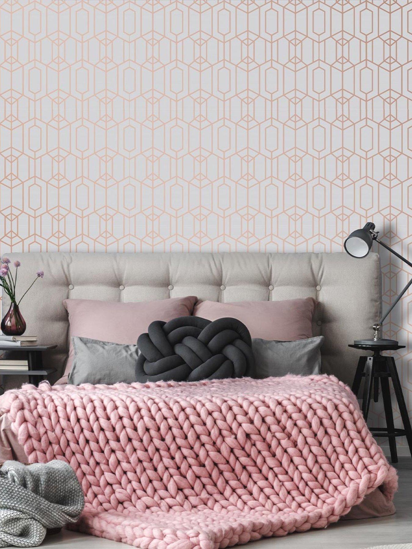 undefined Albany Geo - Blush Pink Wallpaper