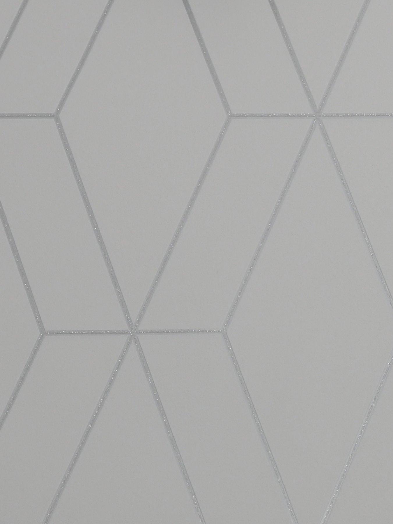 Image 2 of 3 of Superfresco Diamond Geo - Grey / Silver Wallpaper
