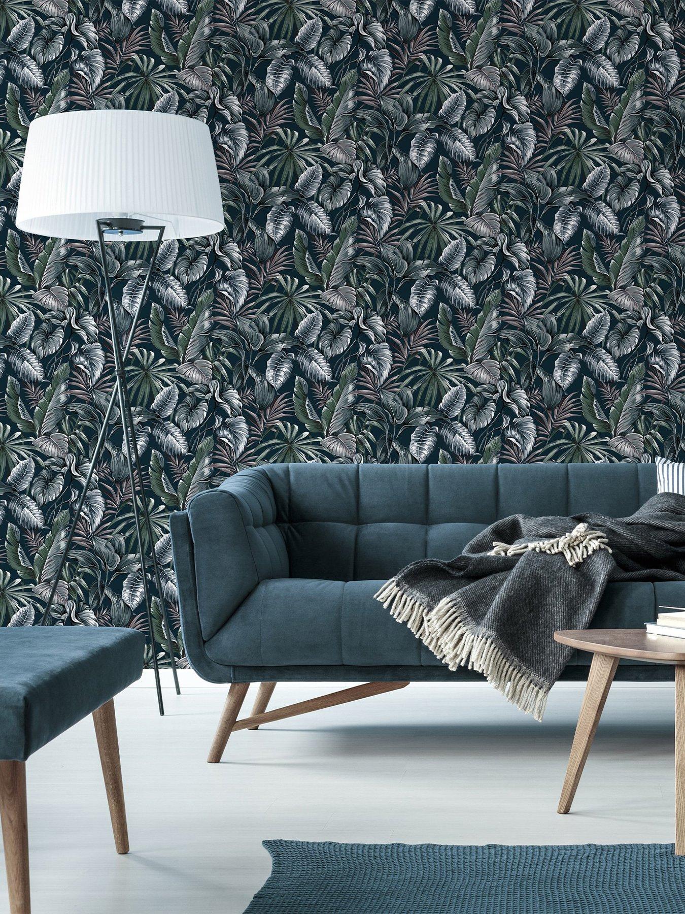 undefined Leaves Exotique - Green Wallpaper