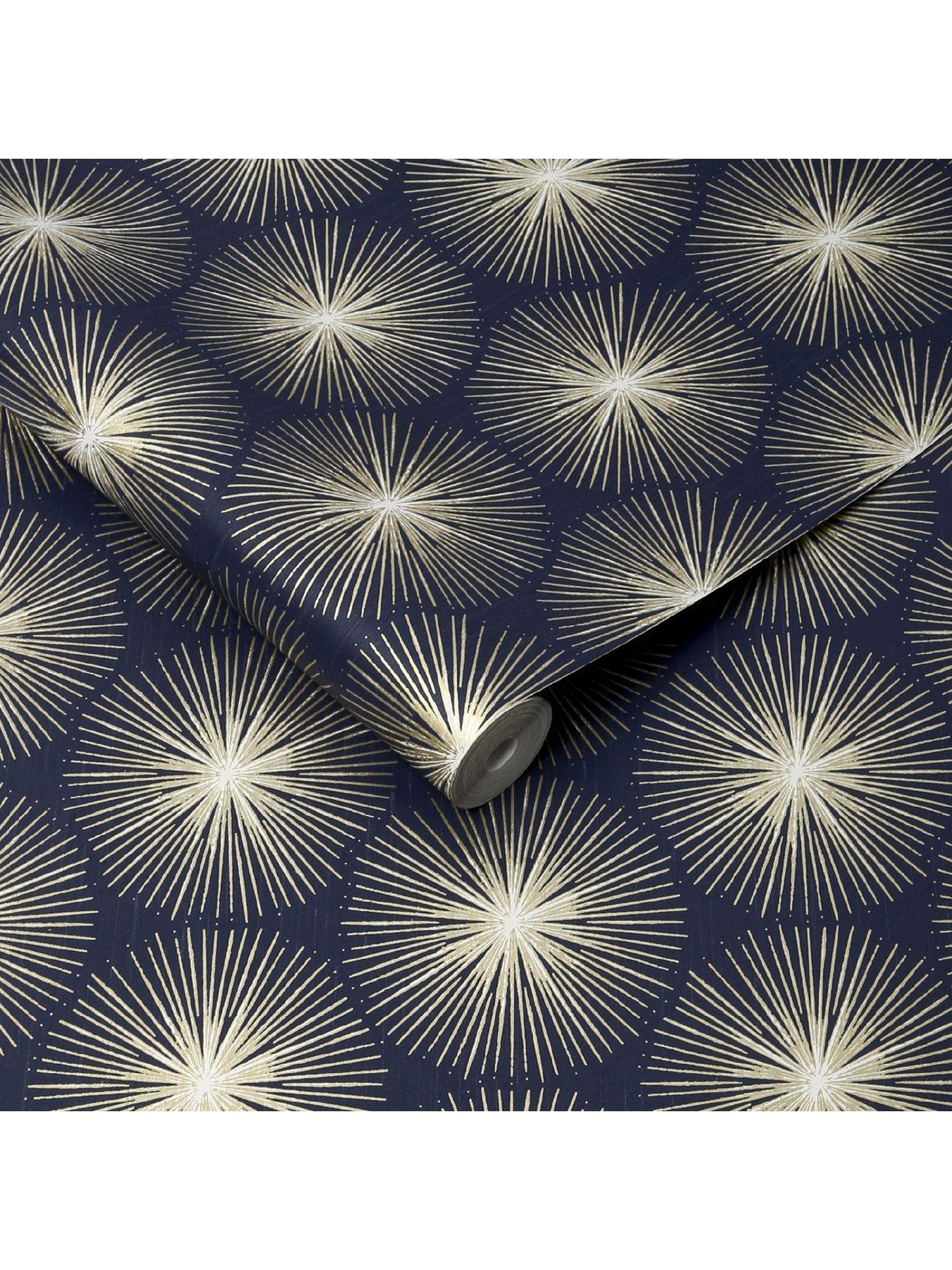 Image 3 of 3 of Sublime Fire Circle - Gold Wallpaper
