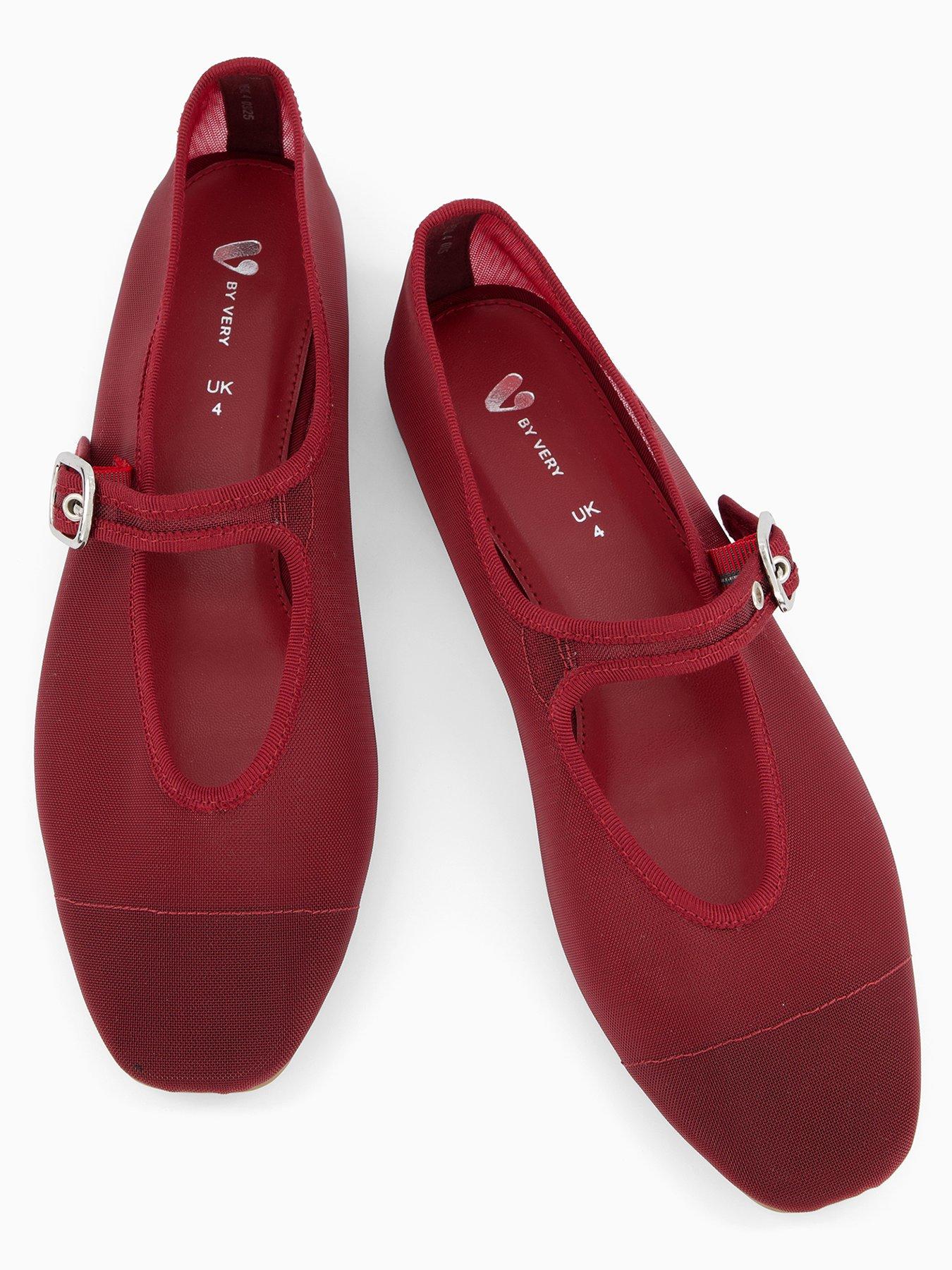 Image 5 of 8 of V by Very Mary Jane Mesh Ballet Pumps - Burgundy