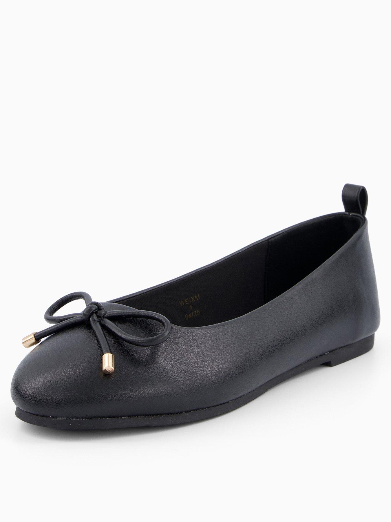 Image 1 of 7 of The Very Collection Extra Wide Ballerina Pumps - Black