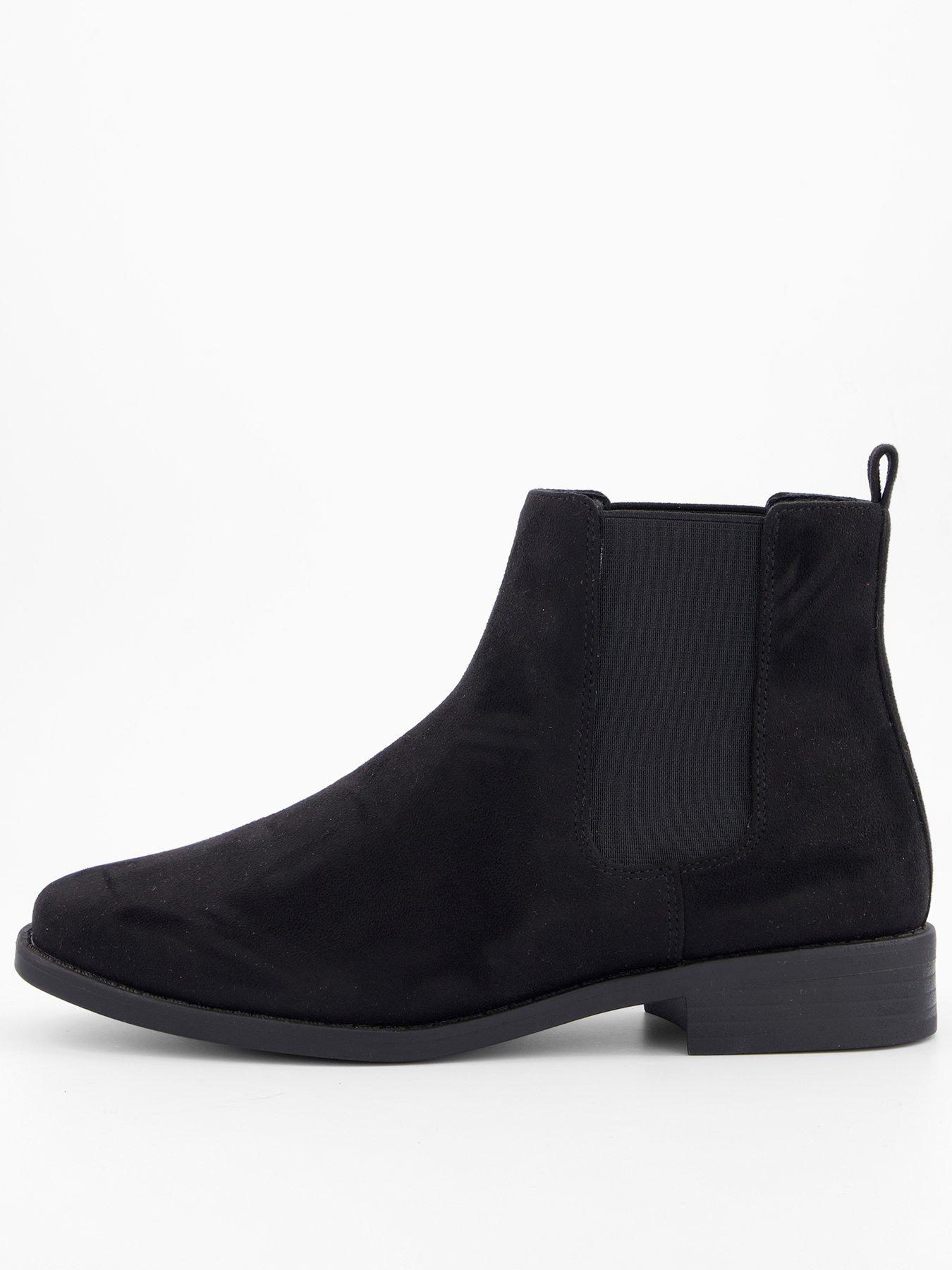 V by Very Wide Fit Ankle Boots - Black