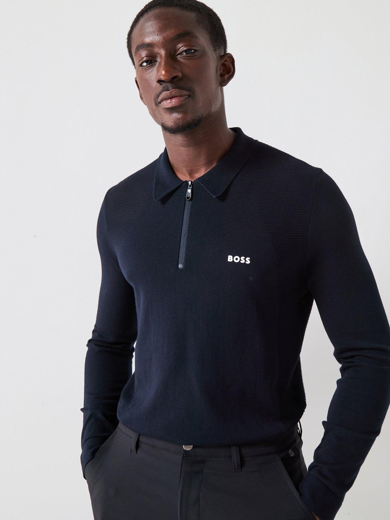 undefined Mens Golf Regular Fit Momentum Lite Long Sleeve Polo - Dark Blue