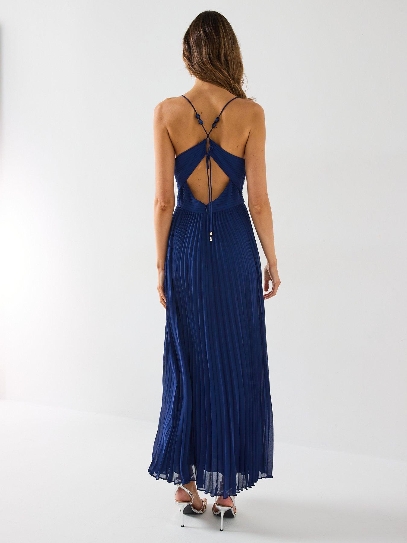 Image 2 of 6 of Forever New Loreto Pleated Maxi Dress - Blue