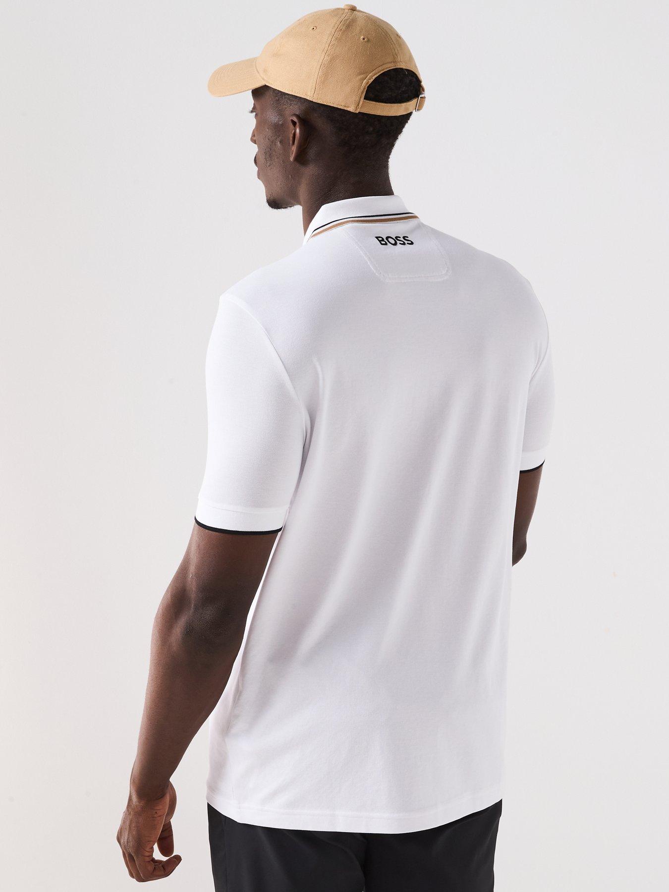 Image 2 of 5 of BOSS Mens Golf Paddy Pro Regular Fit Polo T-Shirt - White