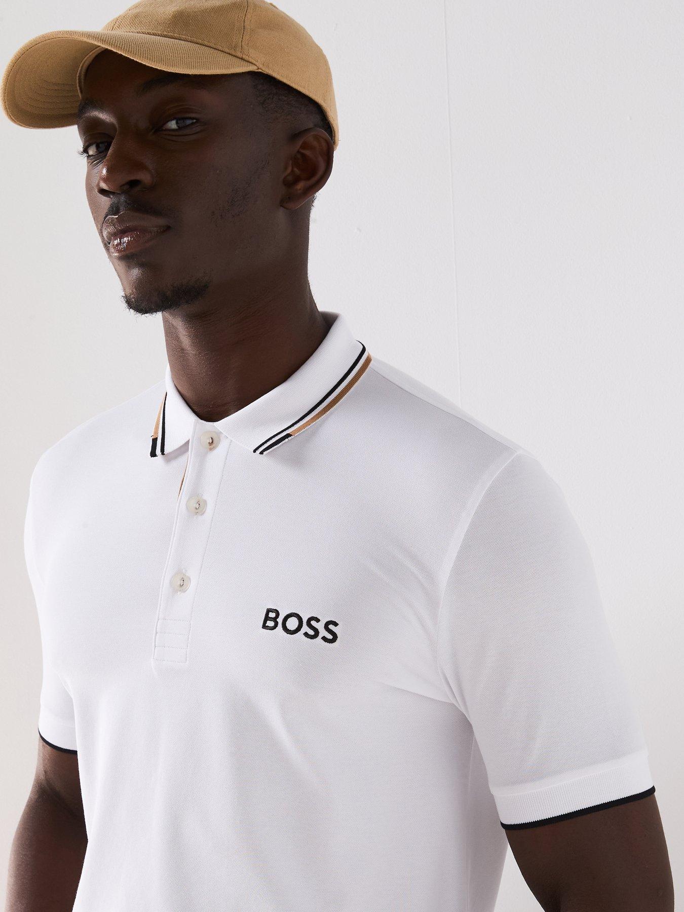 Image 4 of 5 of BOSS Mens Golf Paddy Pro Regular Fit Polo T-Shirt - White