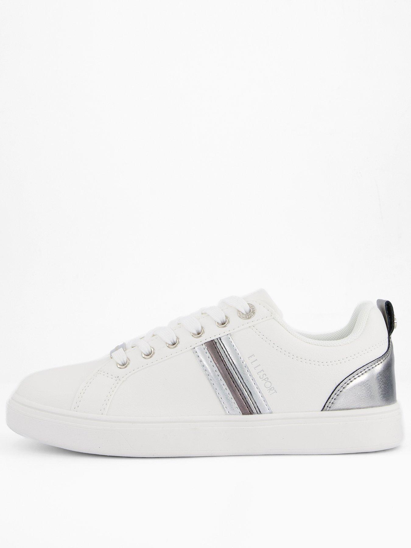 Image 1 of 7 of Elle Sport Sports Metallic Trim Trainer - White
