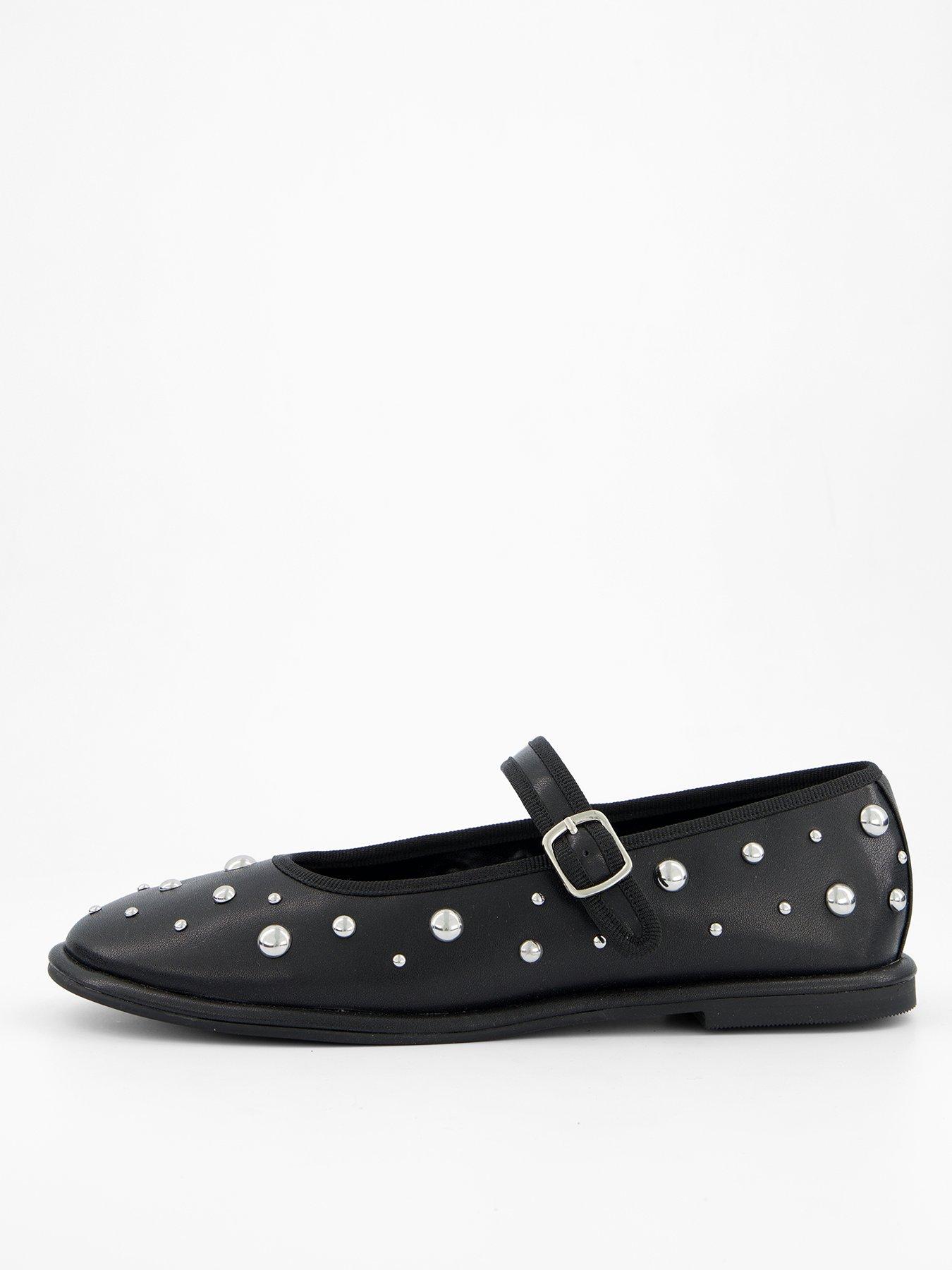 Image 3 of 8 of V by Very Mary Jane Ballet Pump With Studs - Black
