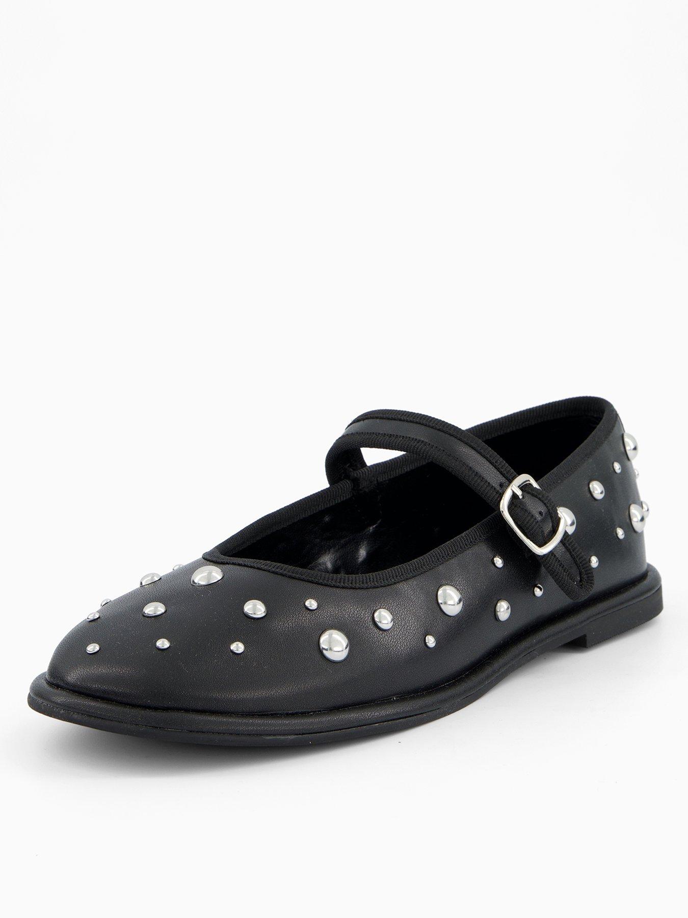 Image 4 of 8 of V by Very Mary Jane Ballet Pump With Studs - Black