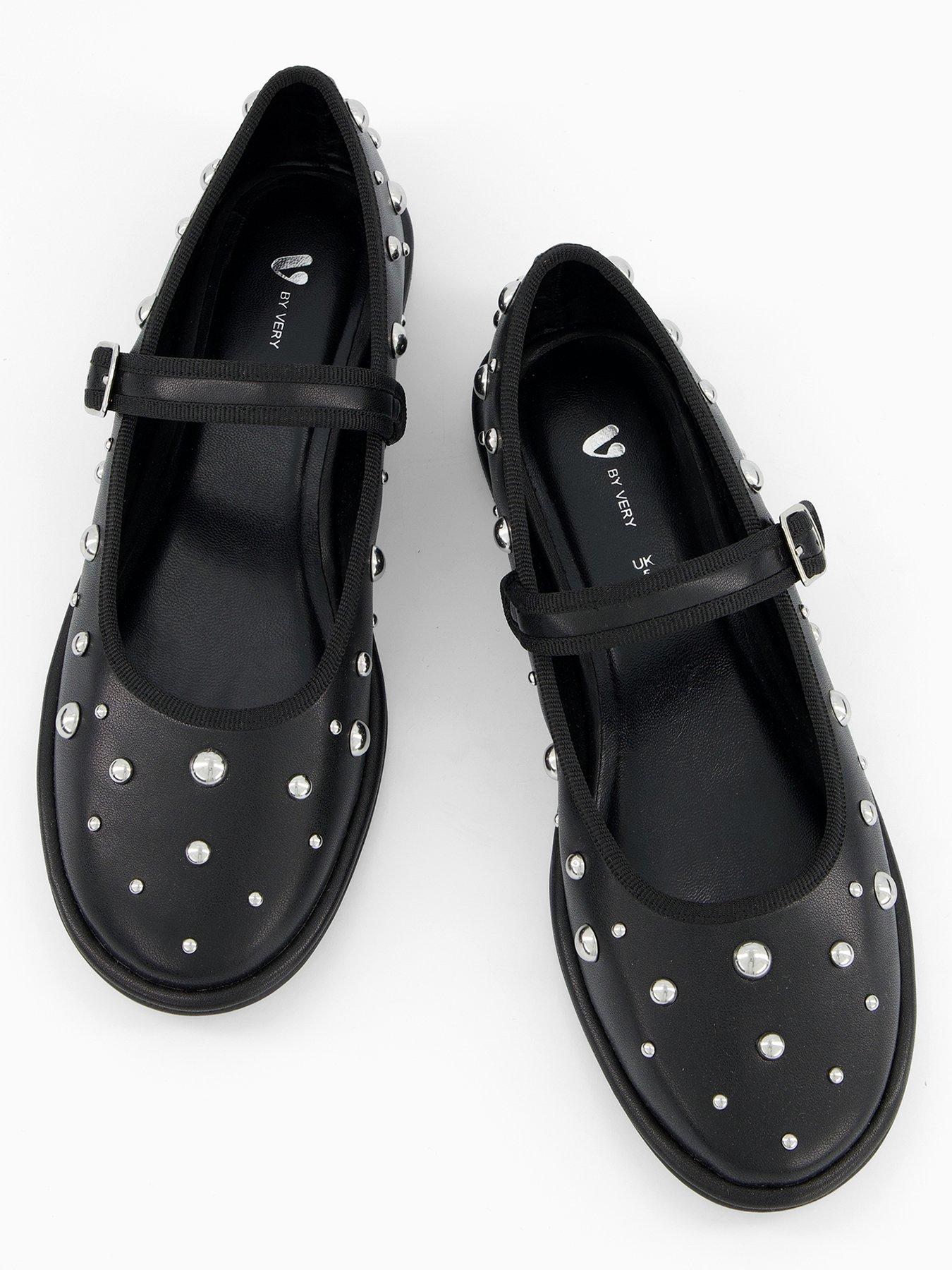 Image 5 of 8 of V by Very Mary Jane Ballet Pump With Studs - Black