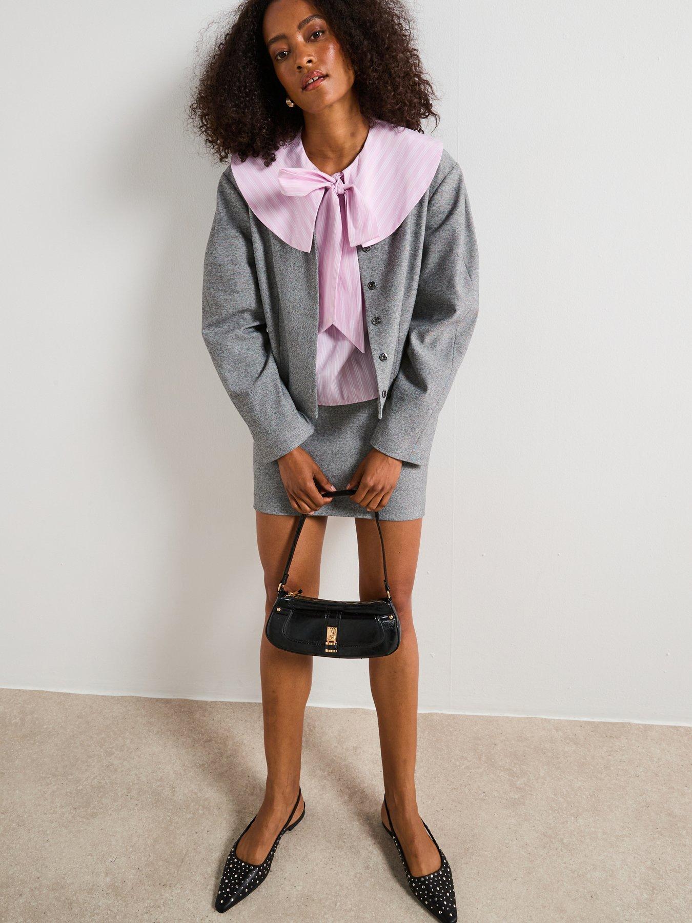 V by Very Stud Sling Back Flat Shoes - Black