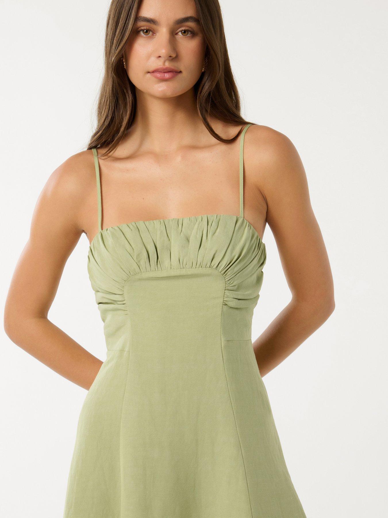 Image 4 of 5 of Forever New Camilla Strappy Ruched Midi Dress - Green
