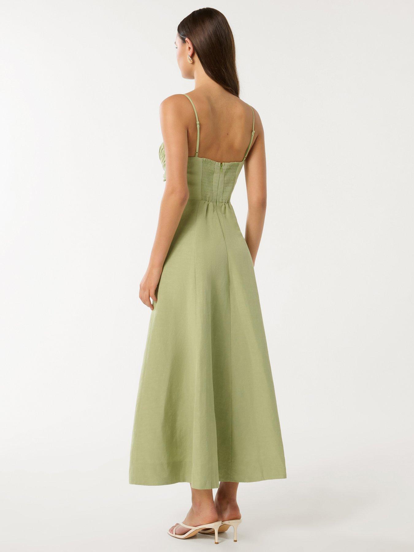 Image 5 of 5 of Forever New Camilla Strappy Ruched Midi Dress - Green