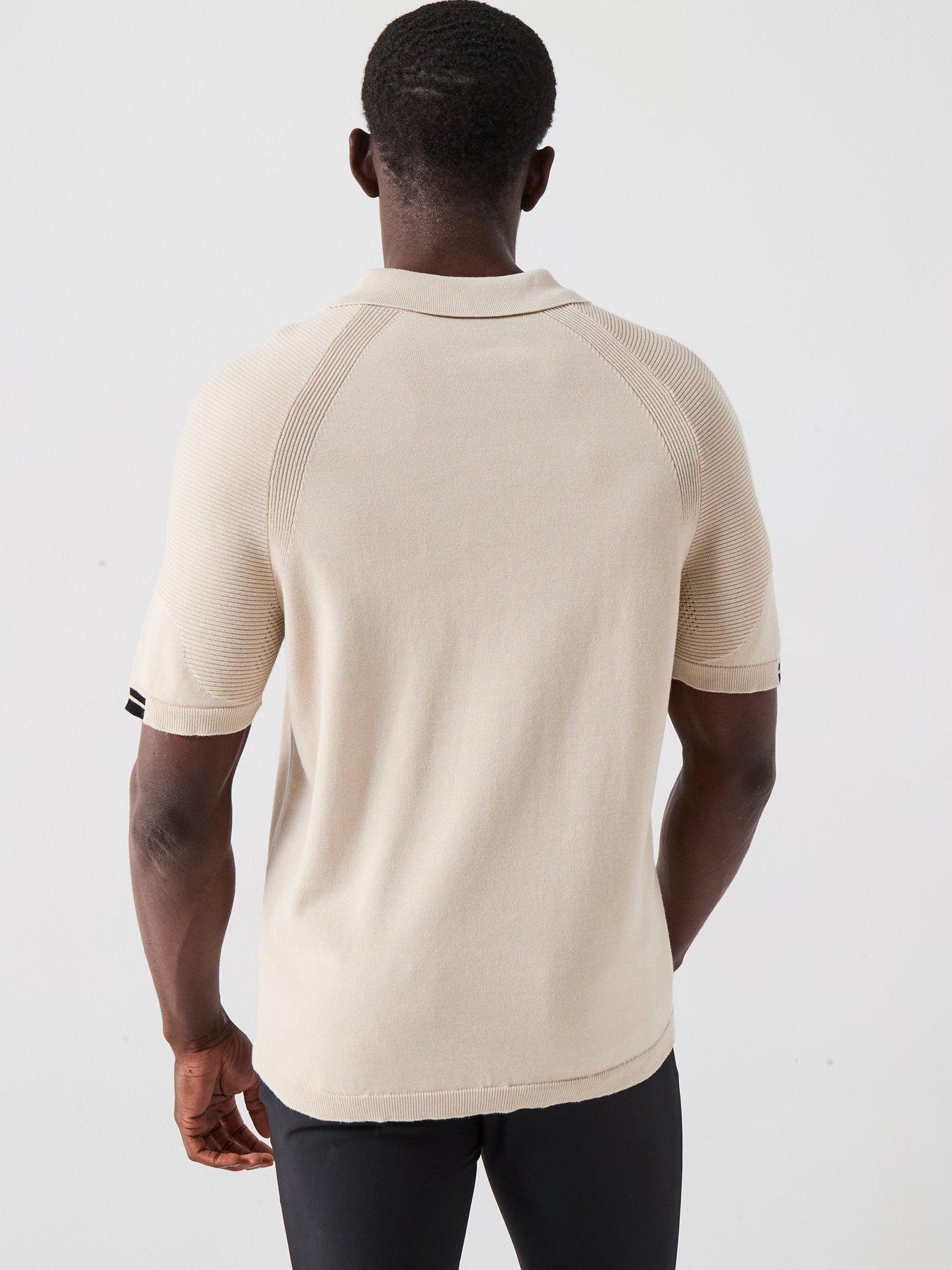 Image 2 of 4 of BOSS Mens Golf Slim Fit K Perform-Max Polo Shirt - Beige