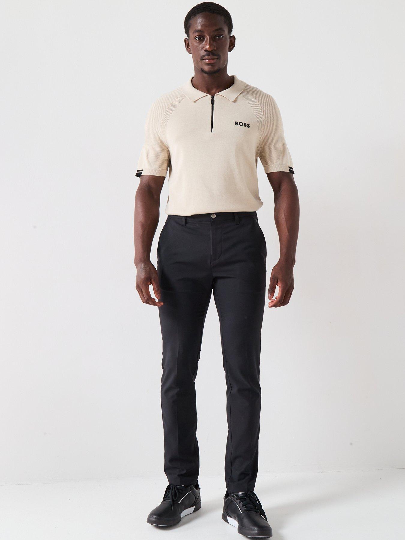 Image 3 of 4 of BOSS Mens Golf Slim Fit K Perform-Max Polo Shirt - Beige