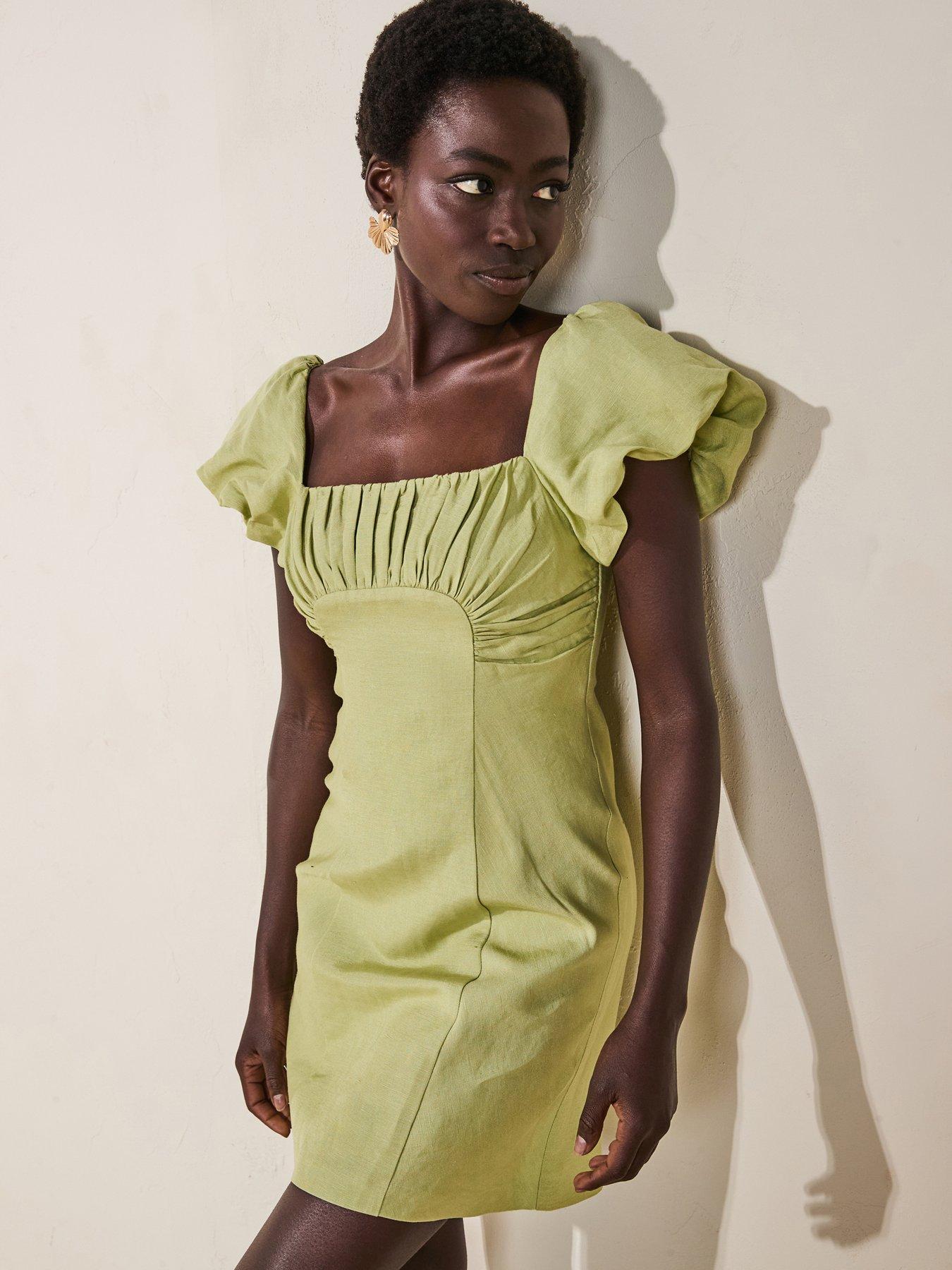 Forever New Aspen Ruched Mini Dress - Green | Very Ireland