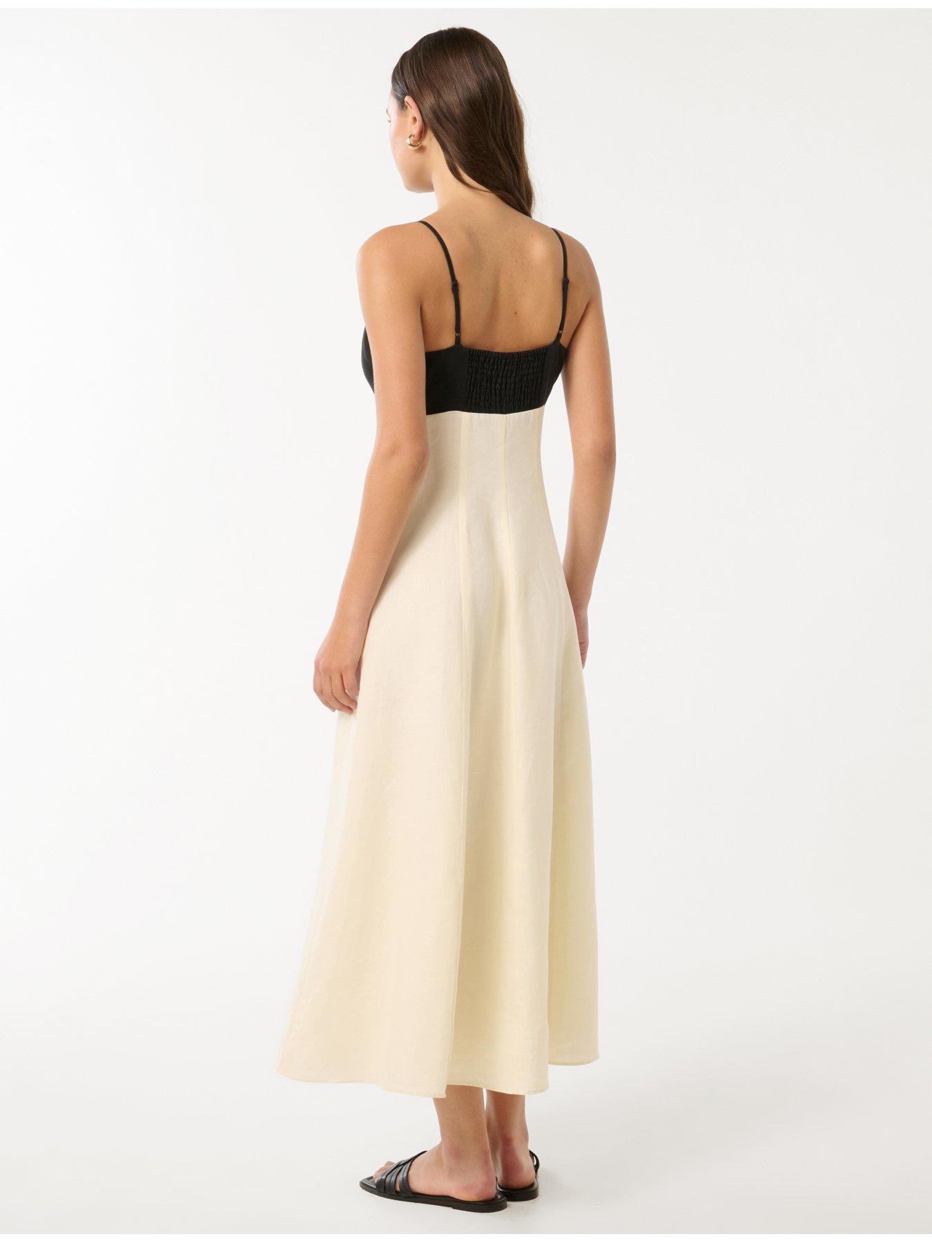 Image 2 of 5 of Forever New Ada Contrast Linen Midi Dress - Multi