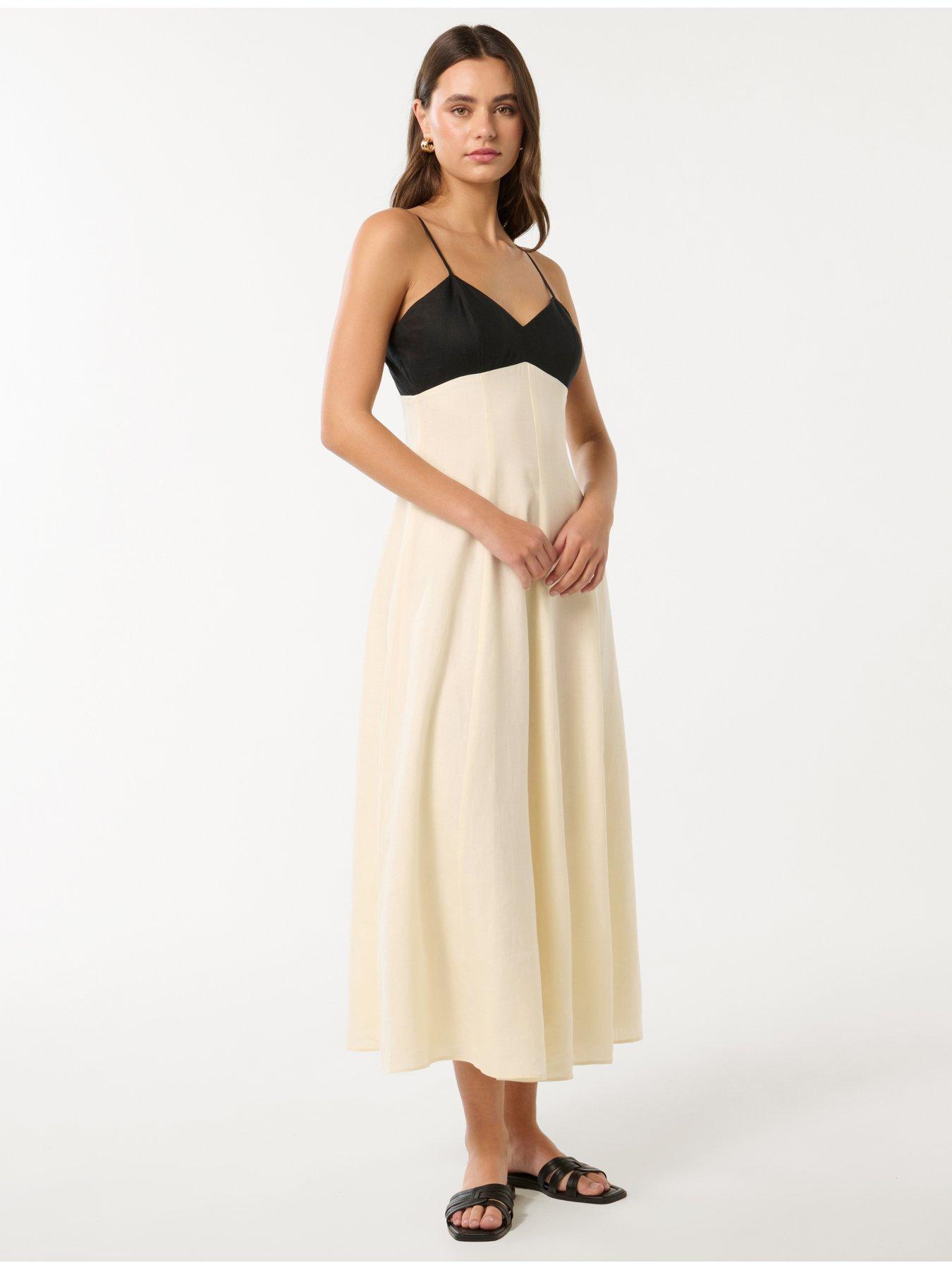 Image 3 of 5 of Forever New Ada Contrast Linen Midi Dress - Multi