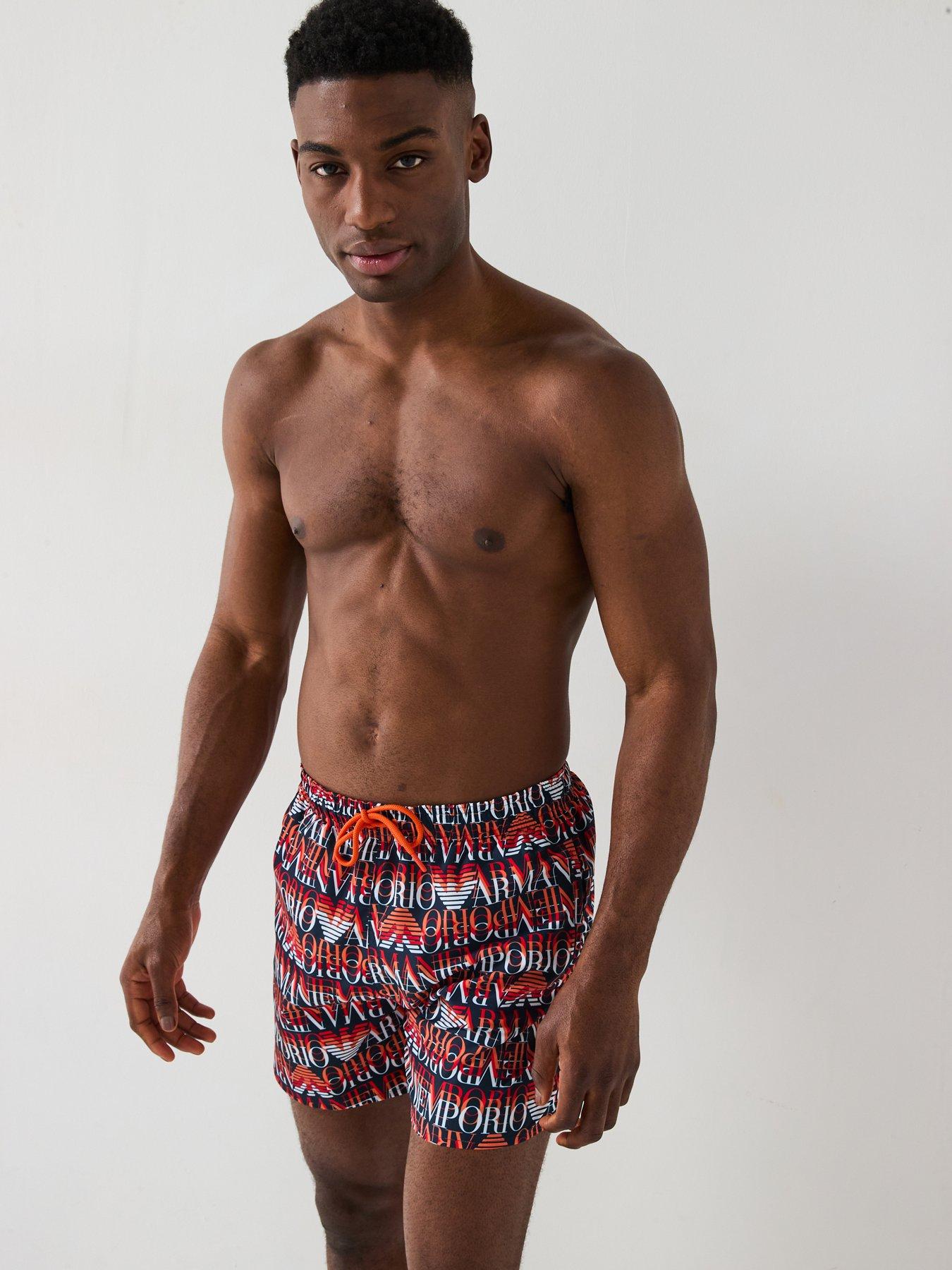 Image 4 of 4 of Emporio Armani Bodywear Logo Print Swim Short - Multi