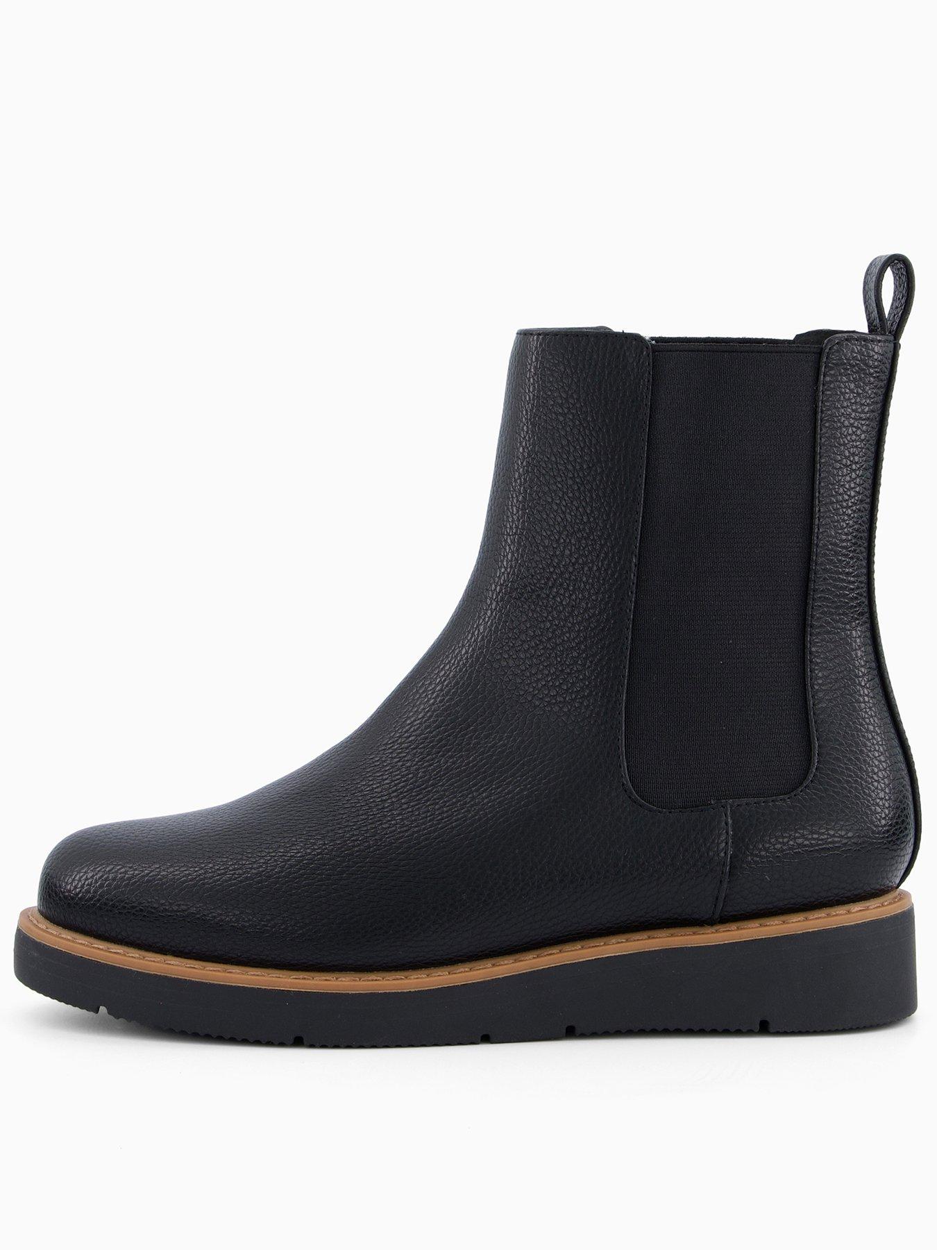 Image 1 of 7 of V by Very Flatform Chelsea Ankle Boot - Black