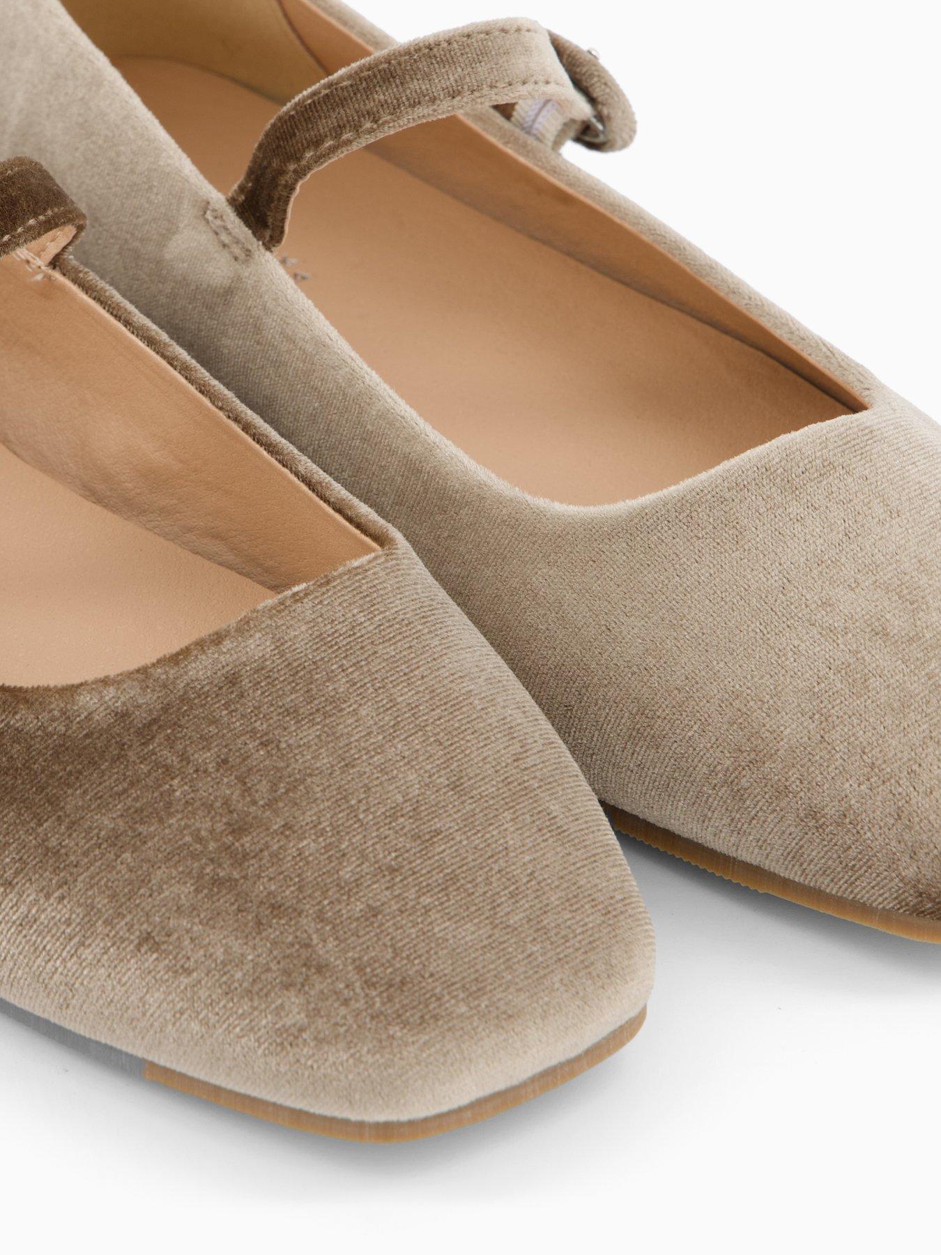 Image 5 of 7 of V by Very Wide Fit Velvet Ballet Pump - Beige