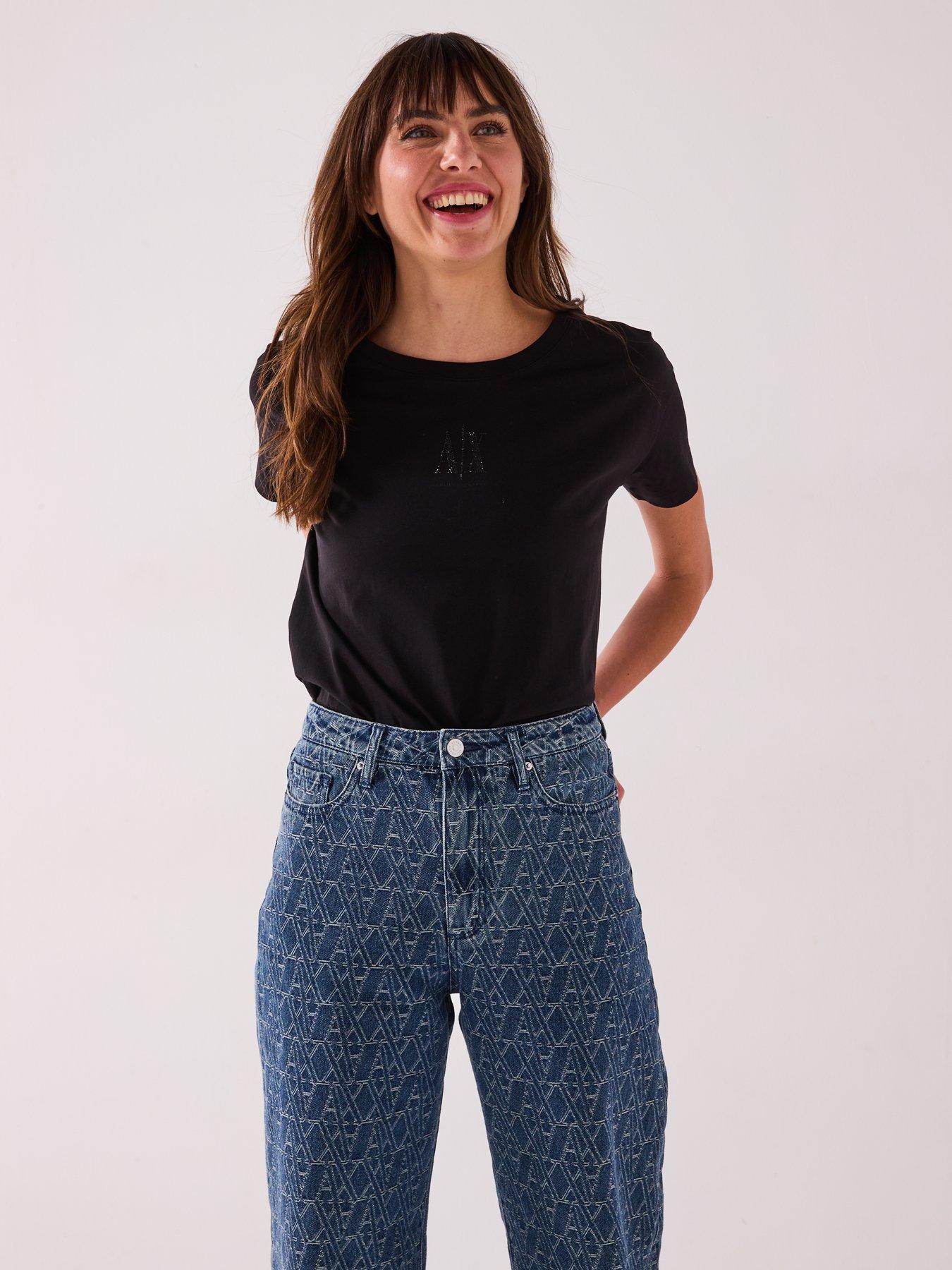 armani-exchange-logo-short-sleeve-t-shirt-blackfront